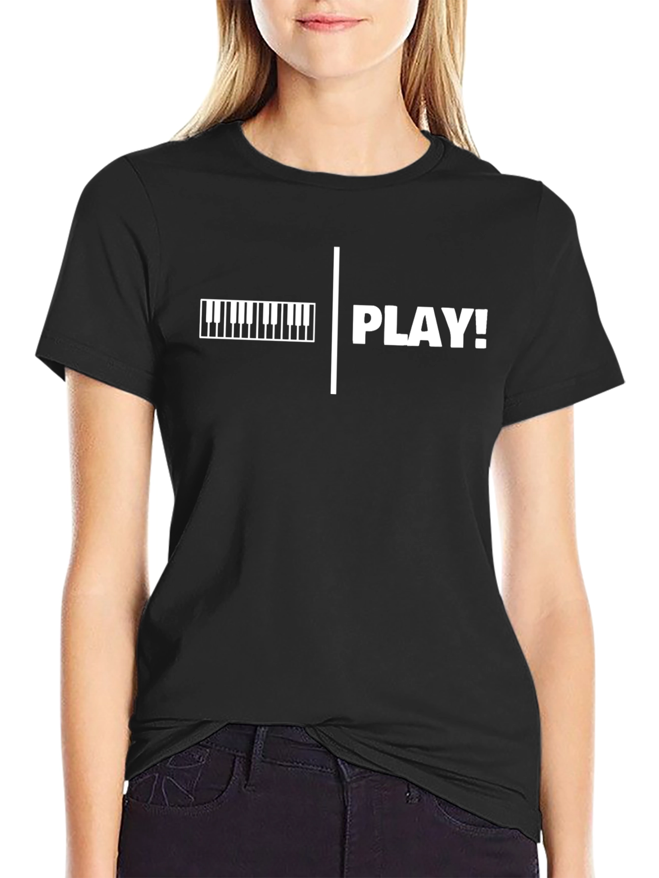 Piano Play! Black Graphic Tee