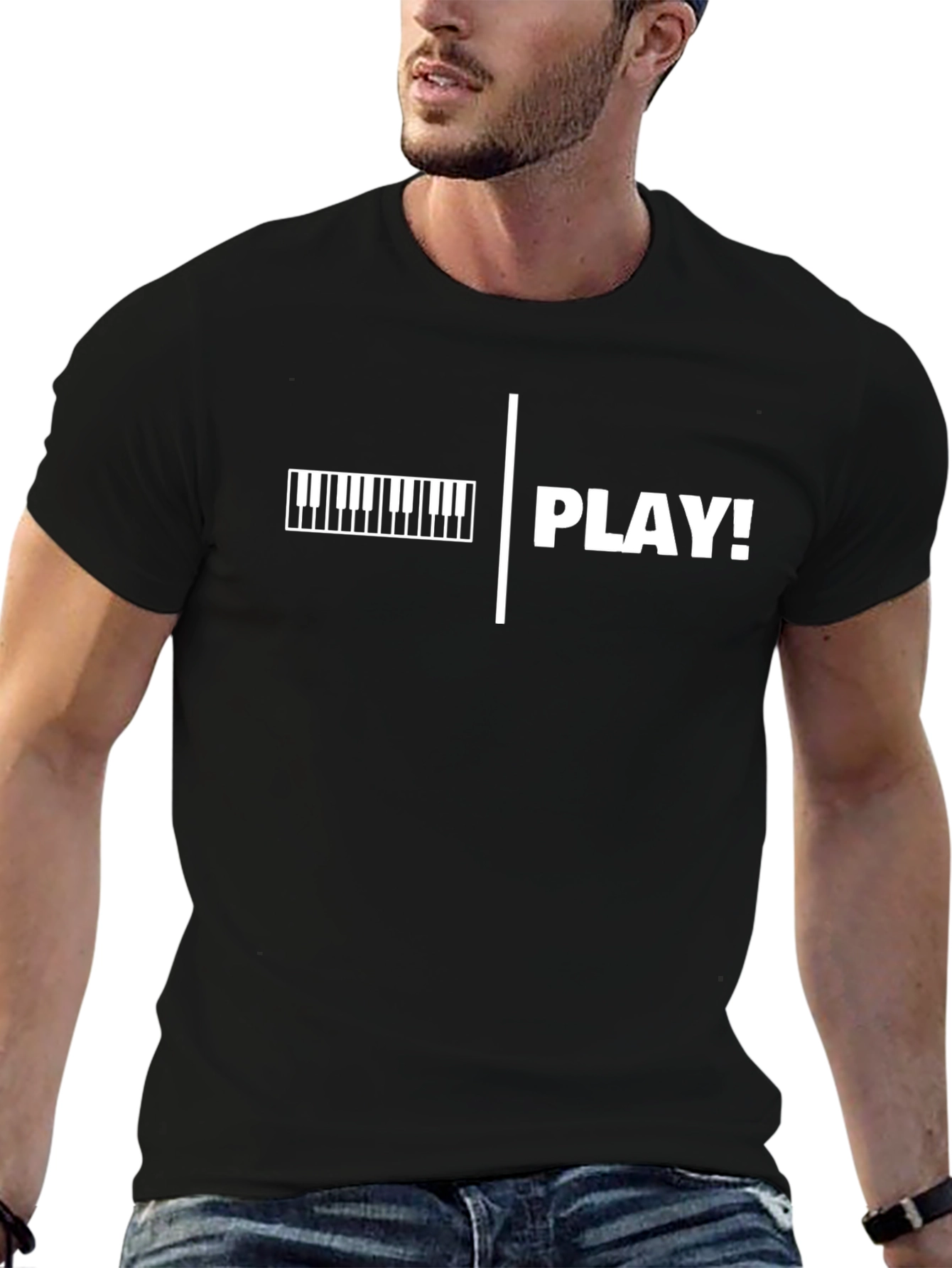 Piano Play! Black Graphic Tee