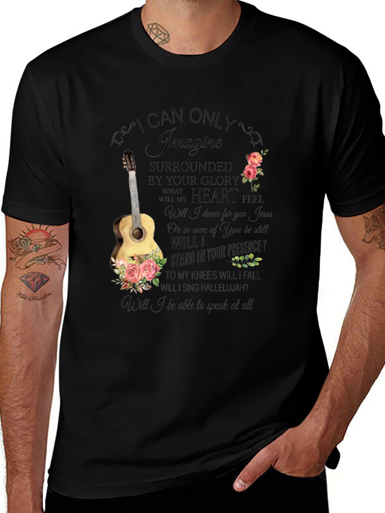 I Can Only Imagine Guitar Floral T-Shirt