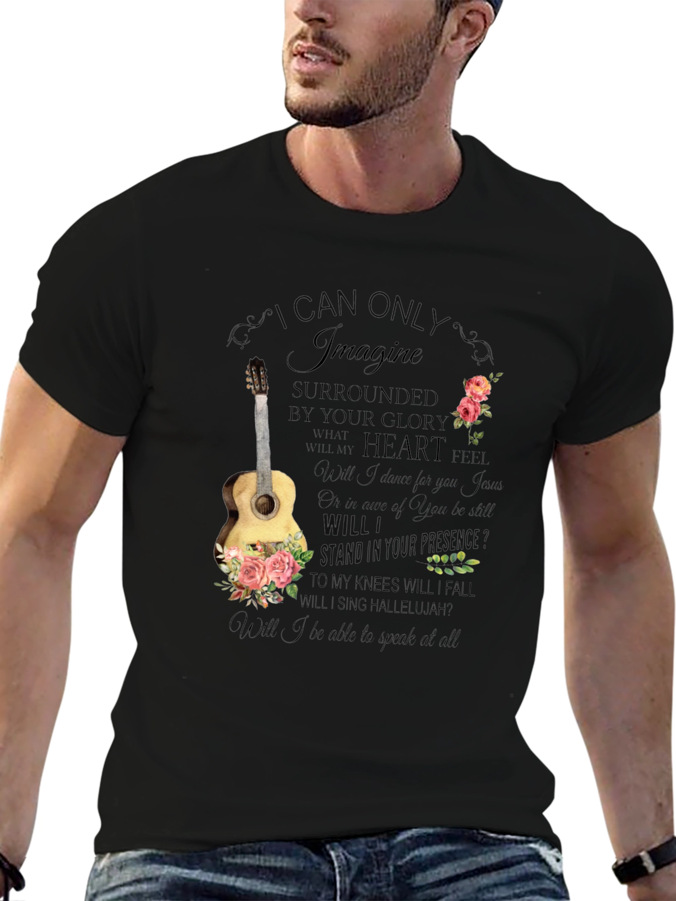 I Can Only Imagine Guitar Floral T-Shirt