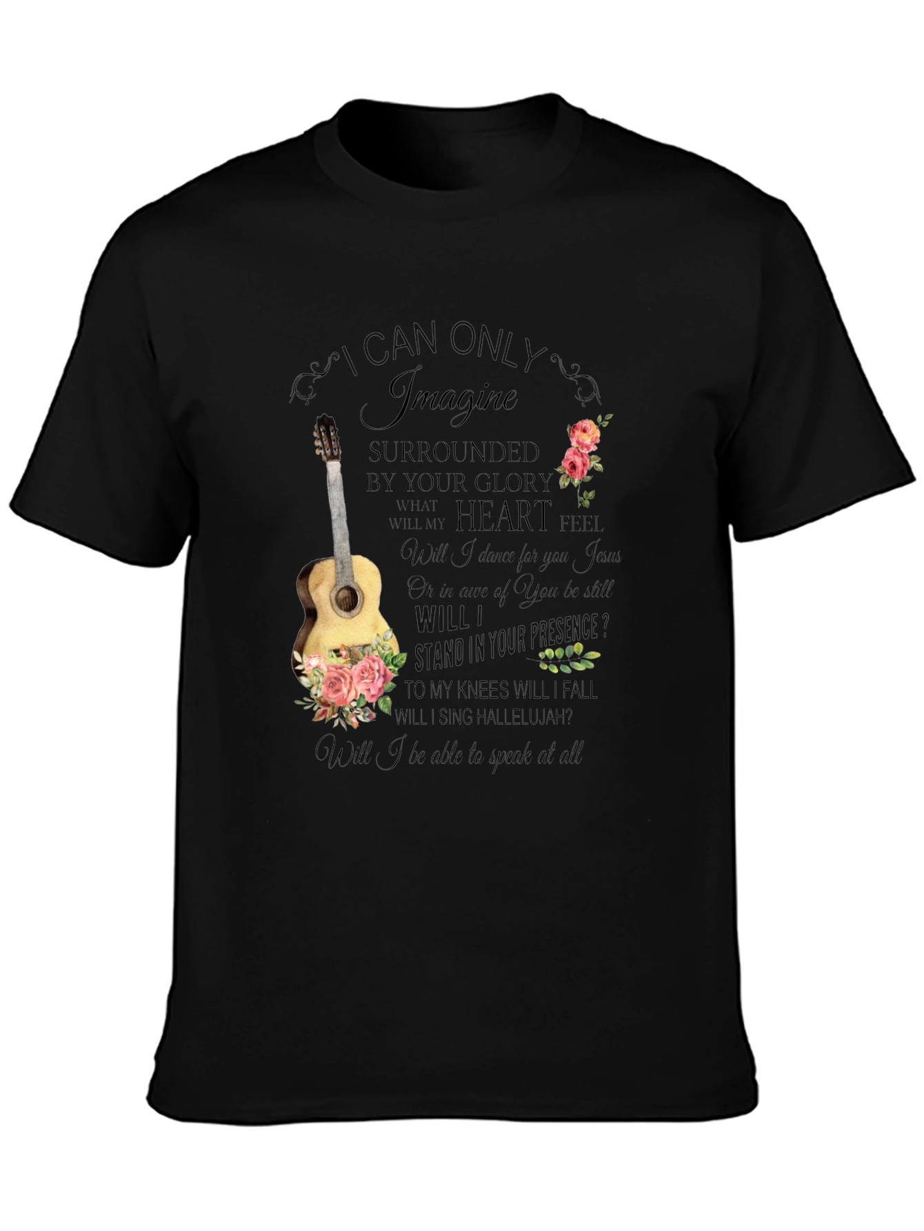 I Can Only Imagine Guitar Floral T-Shirt