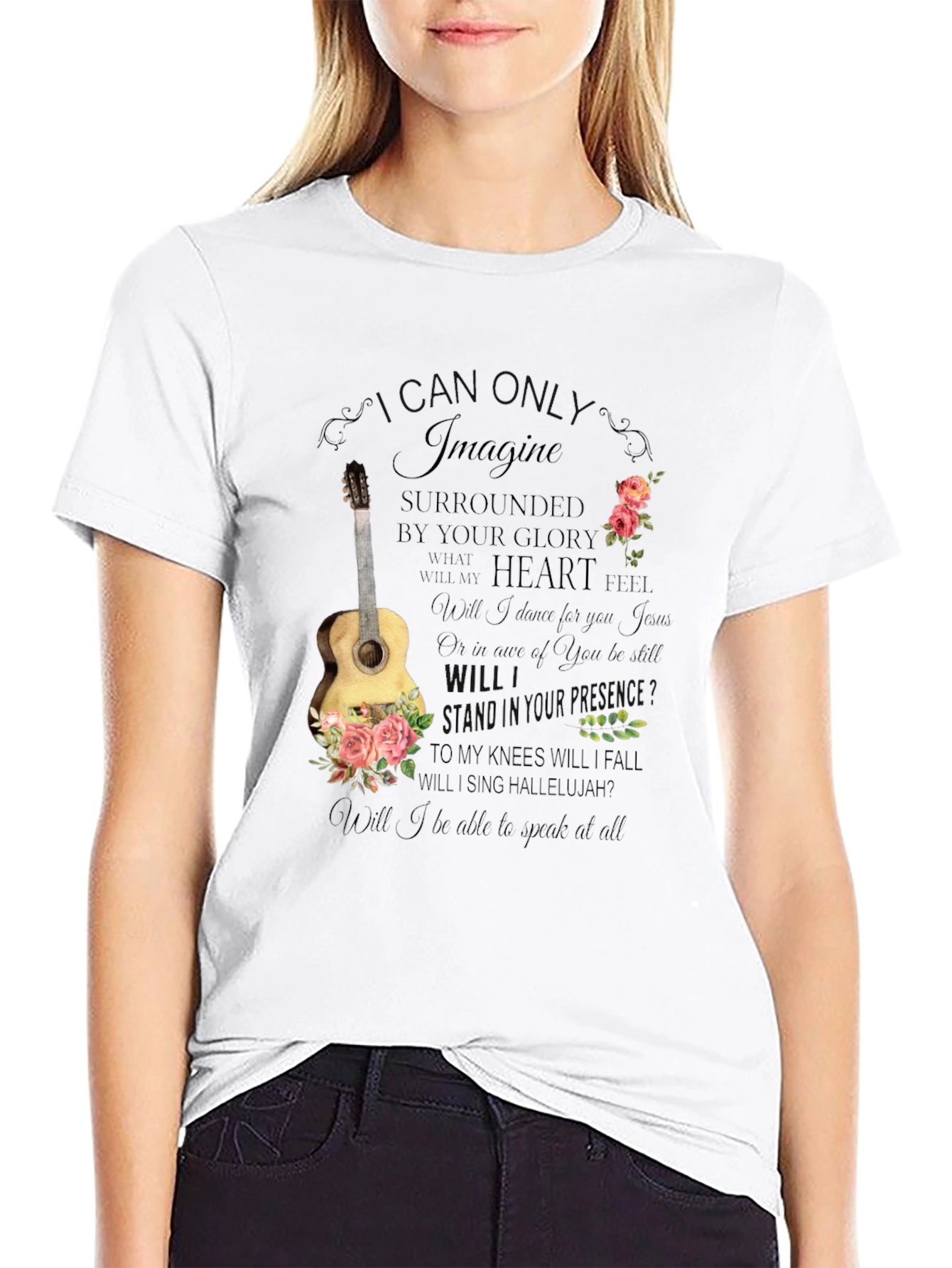 I Can Only Imagine Guitar Floral T-Shirt