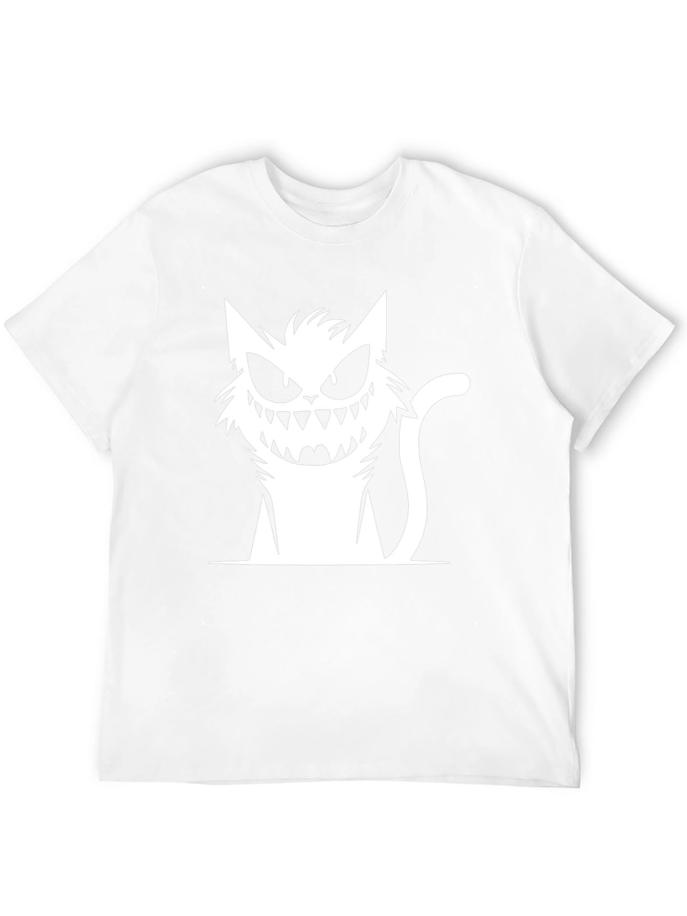 Creepy Cat Graphic Black T-Shirt