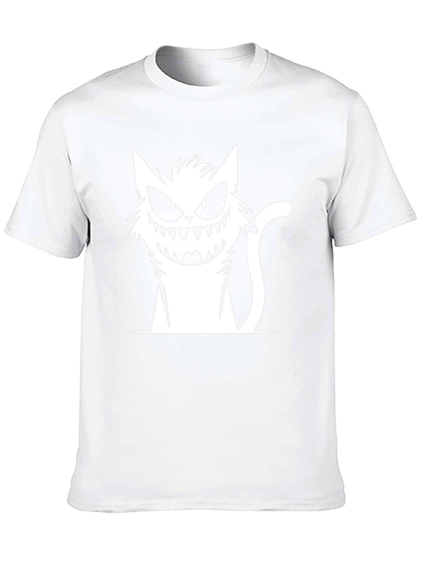 Creepy Cat Graphic Black T-Shirt