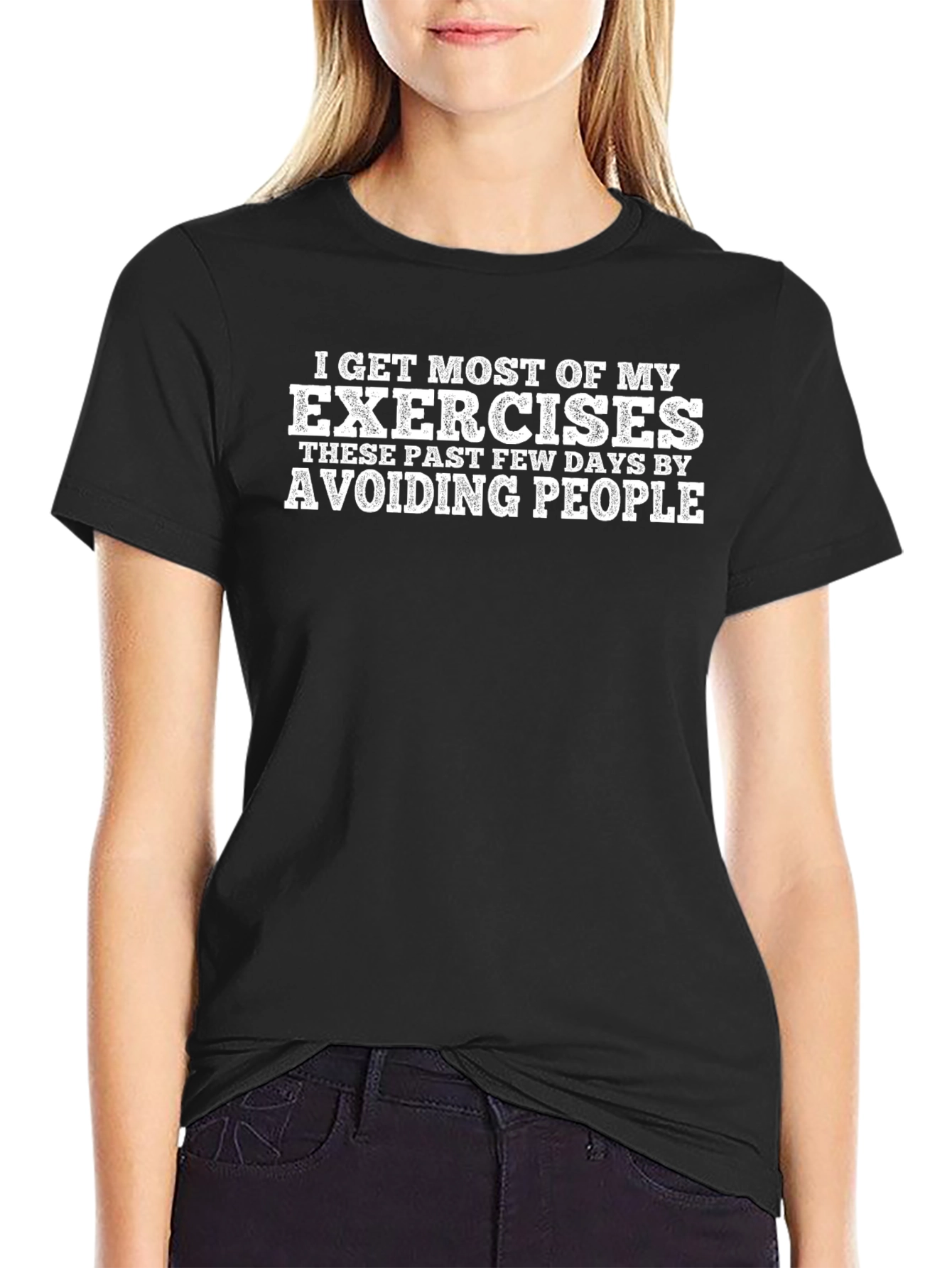 Avoiding People T-Shirt Funny Exercise Tee