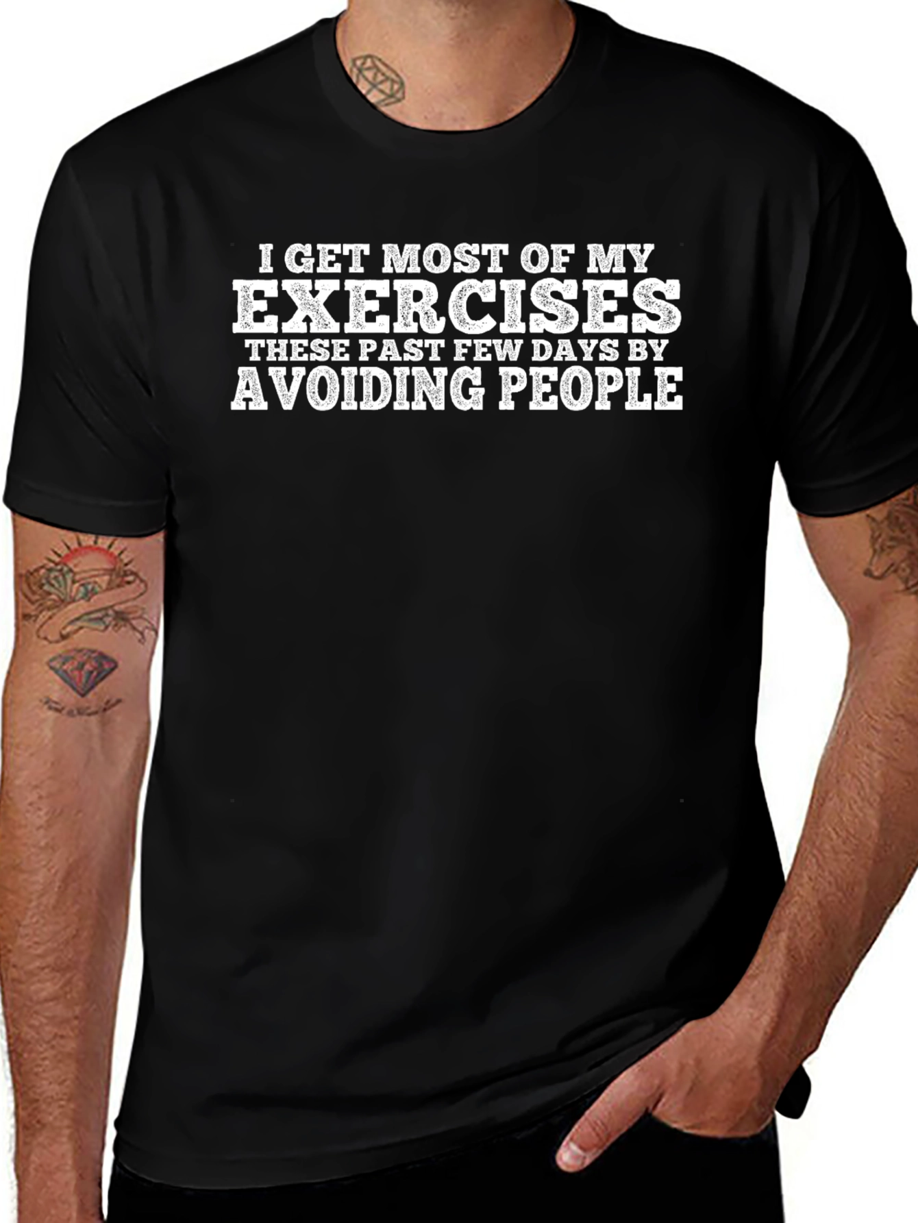 Avoiding People T-Shirt Funny Exercise Tee