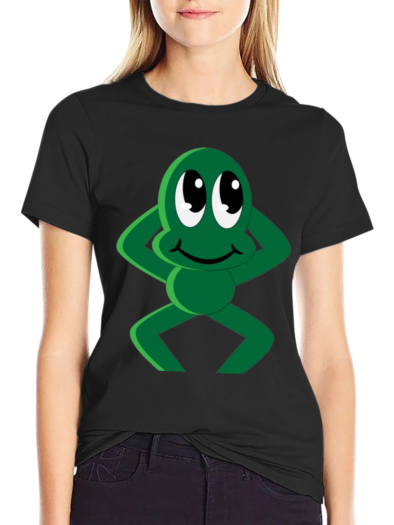 Funny Cartoon Frog Graphic T-Shirt