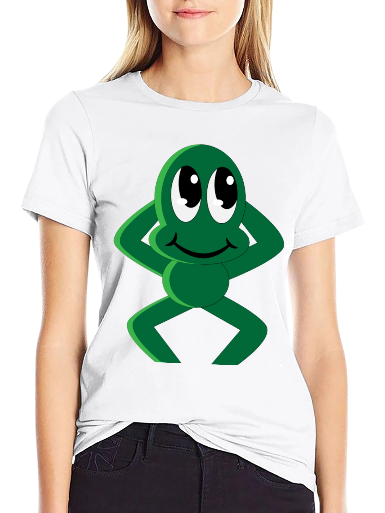 Funny Cartoon Frog Graphic T-Shirt