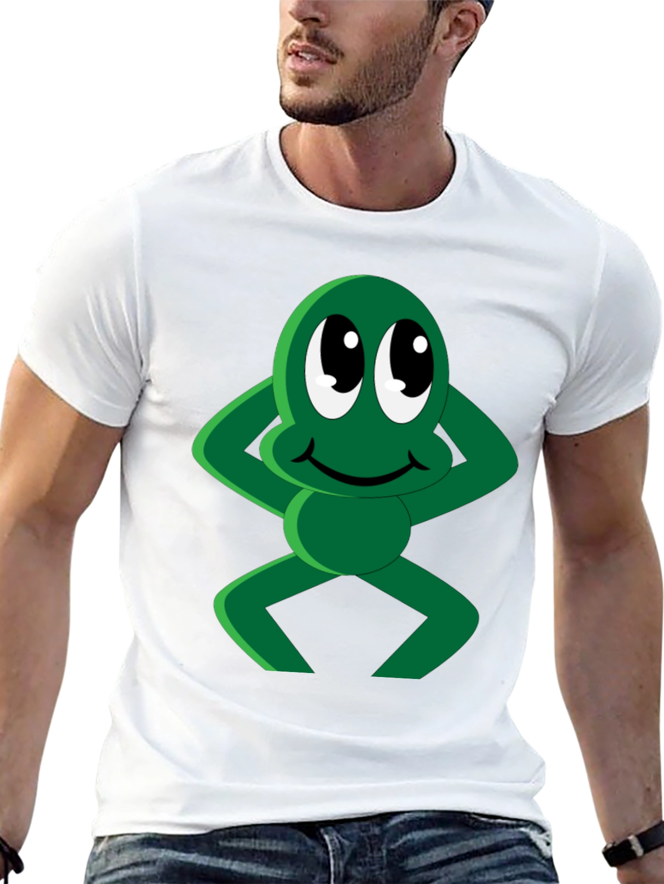 Funny Cartoon Frog Graphic T-Shirt