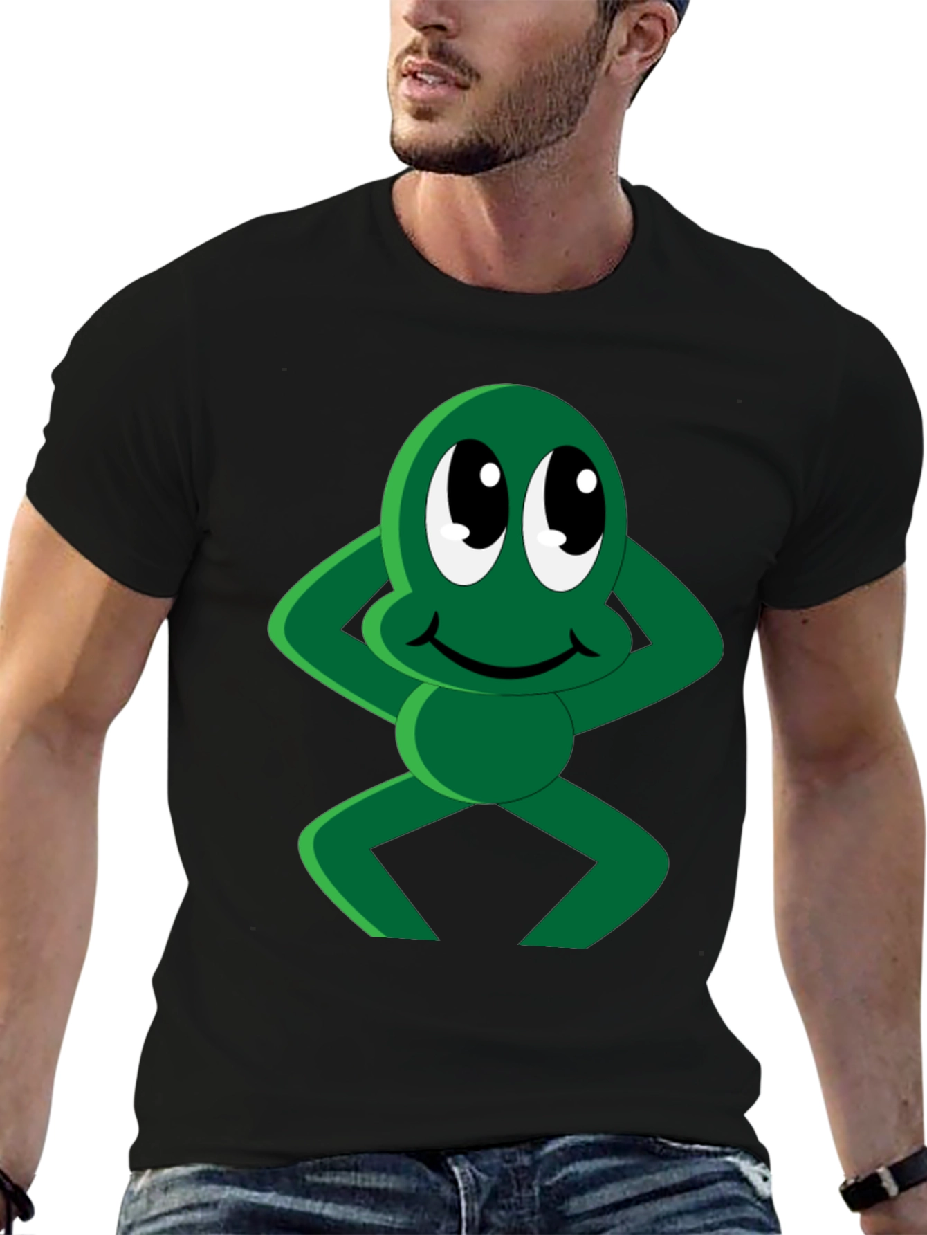 Funny Cartoon Frog Graphic T-Shirt