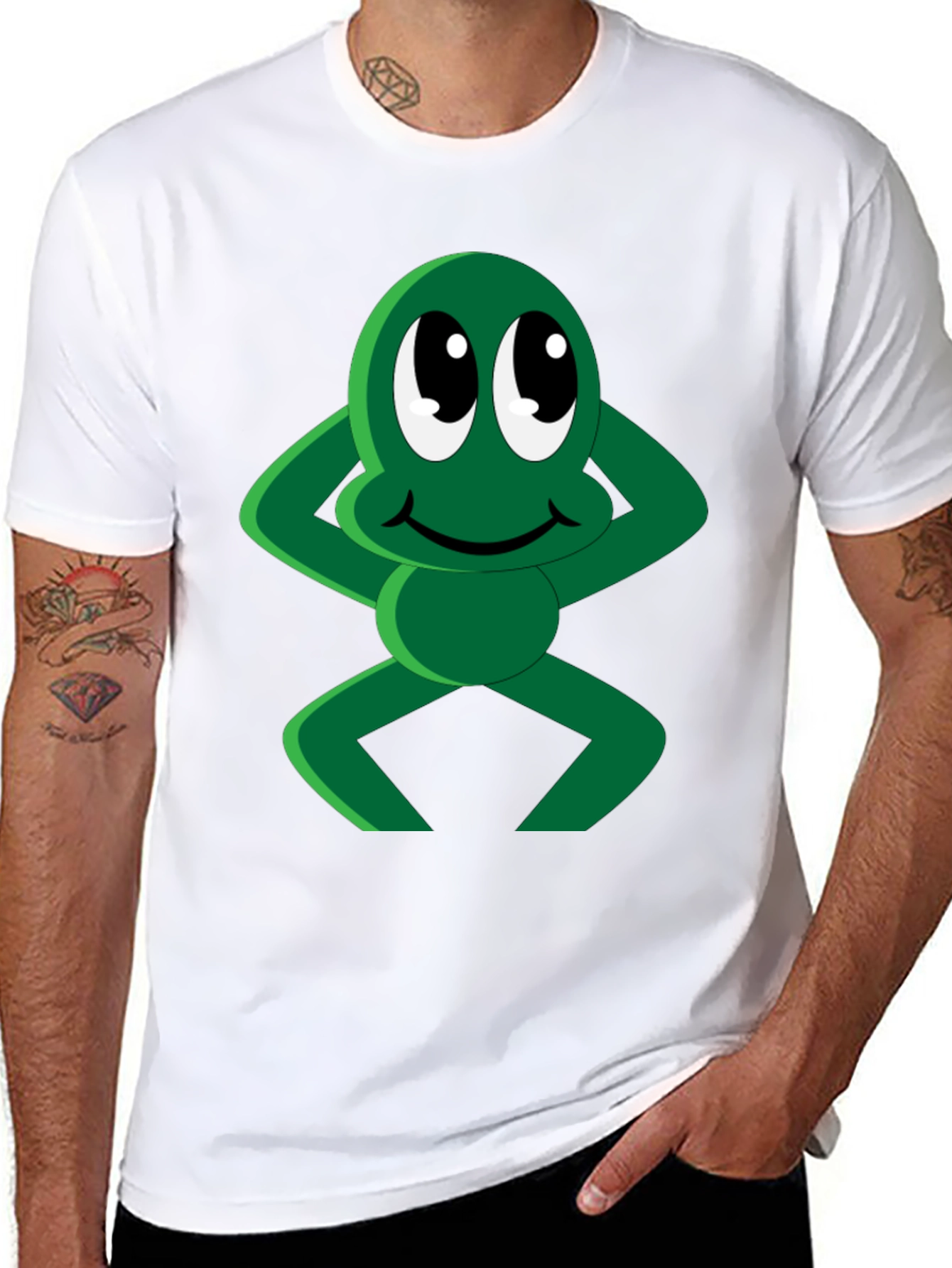 Funny Cartoon Frog Graphic T-Shirt