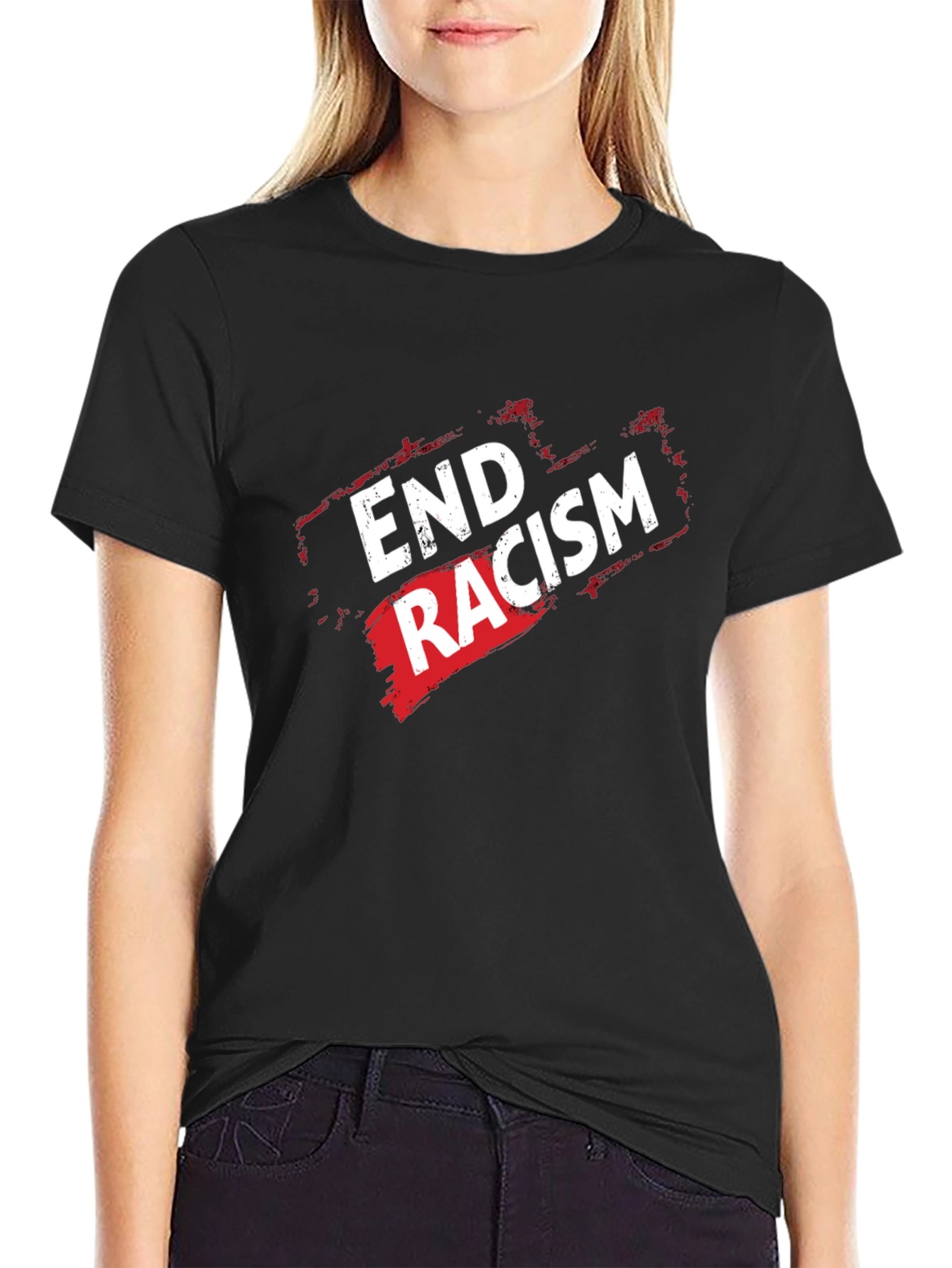 End Racism Graphic Tee - Black