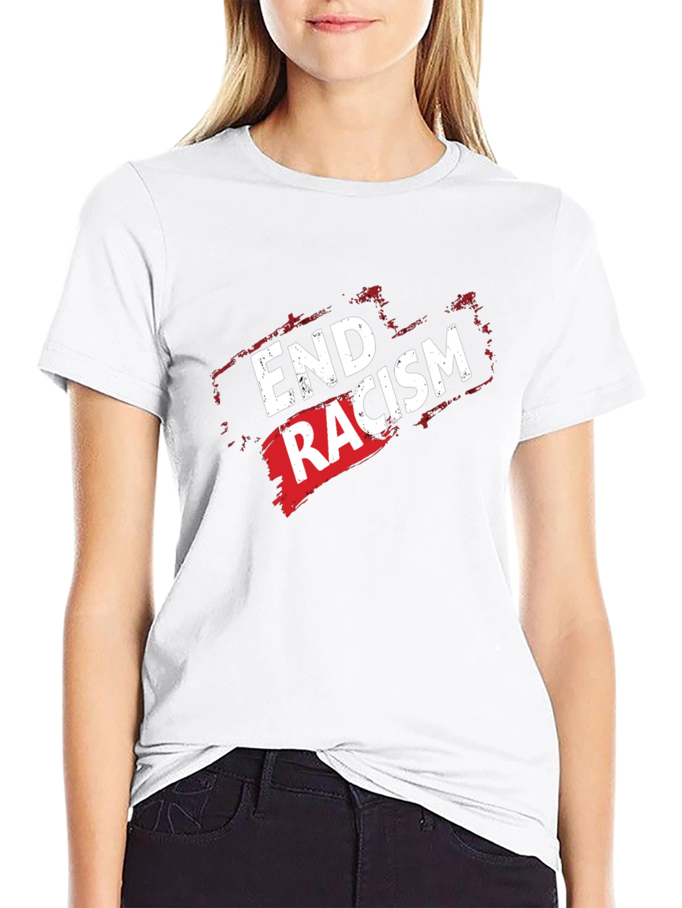 End Racism Graphic Tee - Black