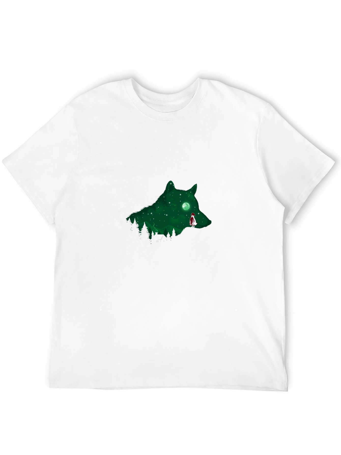 Wolf Silhouette Graphic Black T-Shirt
