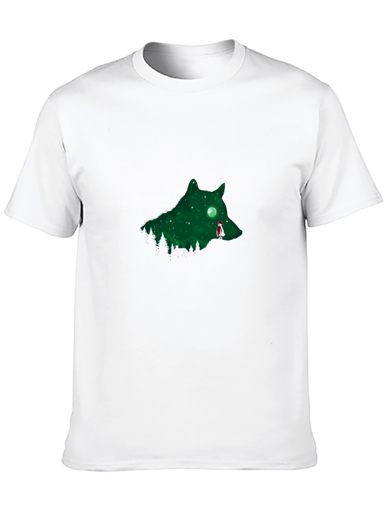 Wolf Silhouette Graphic Black T-Shirt