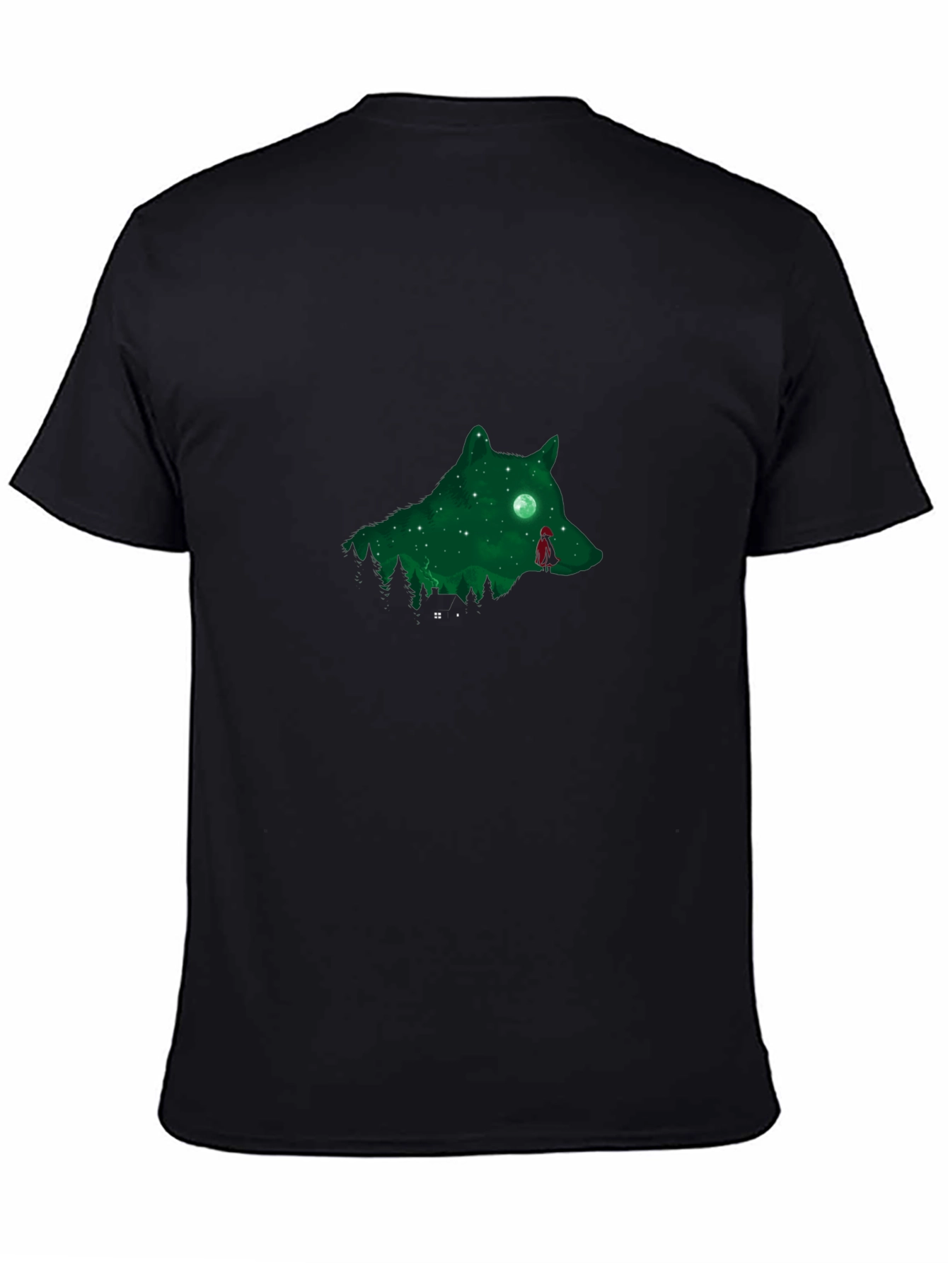 Wolf Silhouette Graphic Black T-Shirt