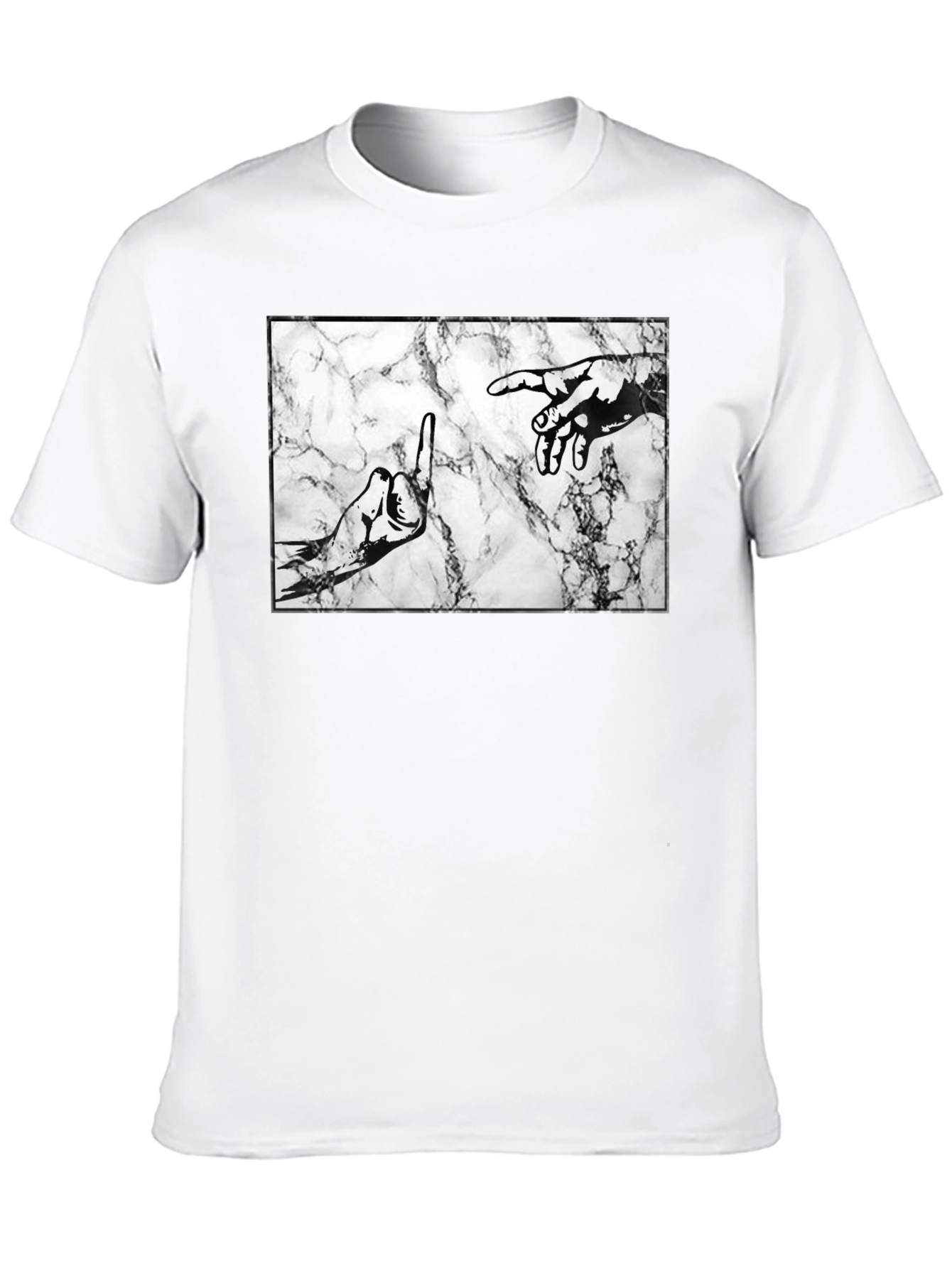 Middle Finger Creation T-Shirt - Marble Background