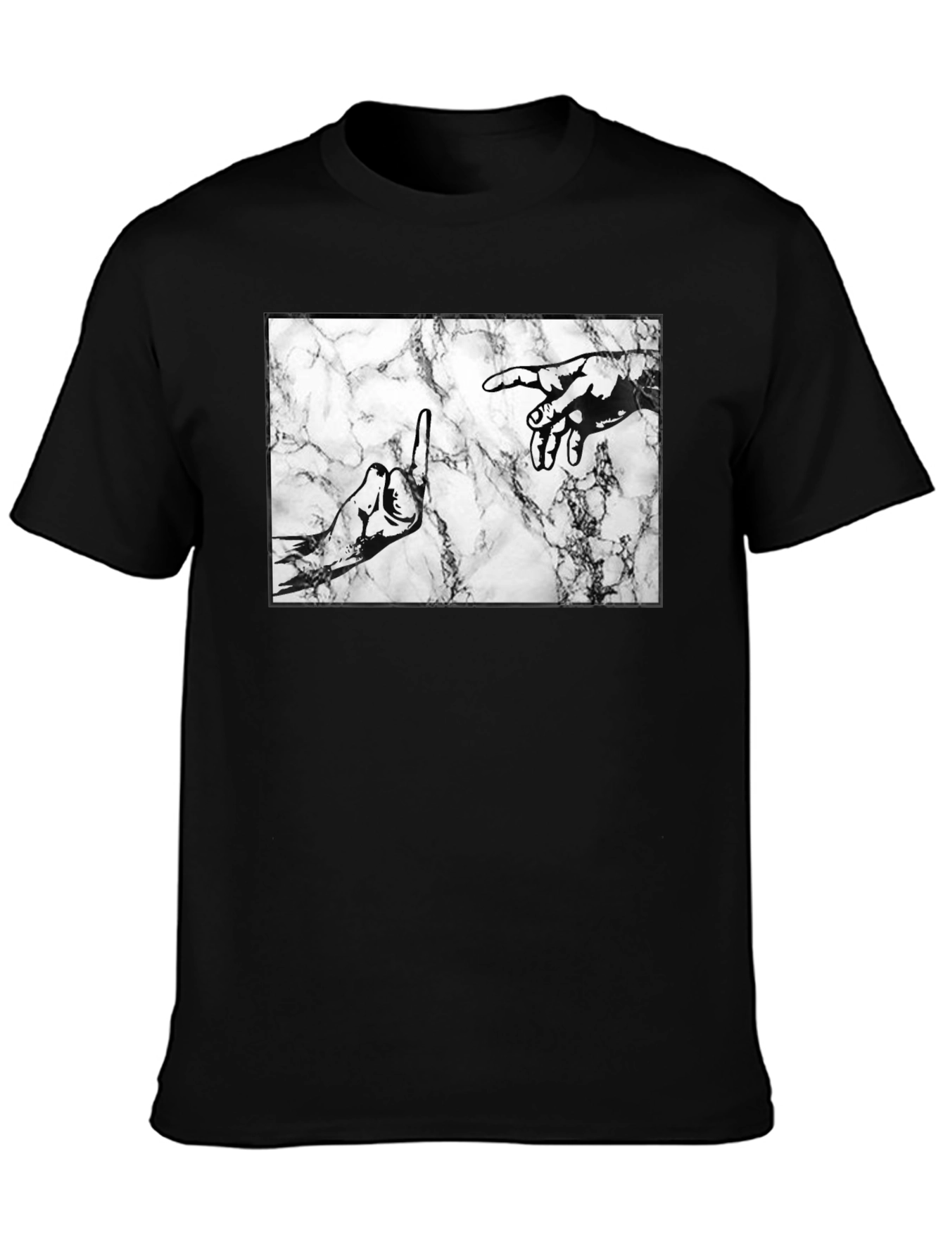 Middle Finger Creation T-Shirt - Marble Background
