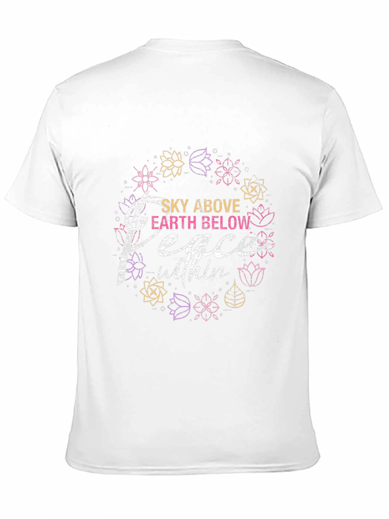 Peace Within Black T-Shirt - Floral Design