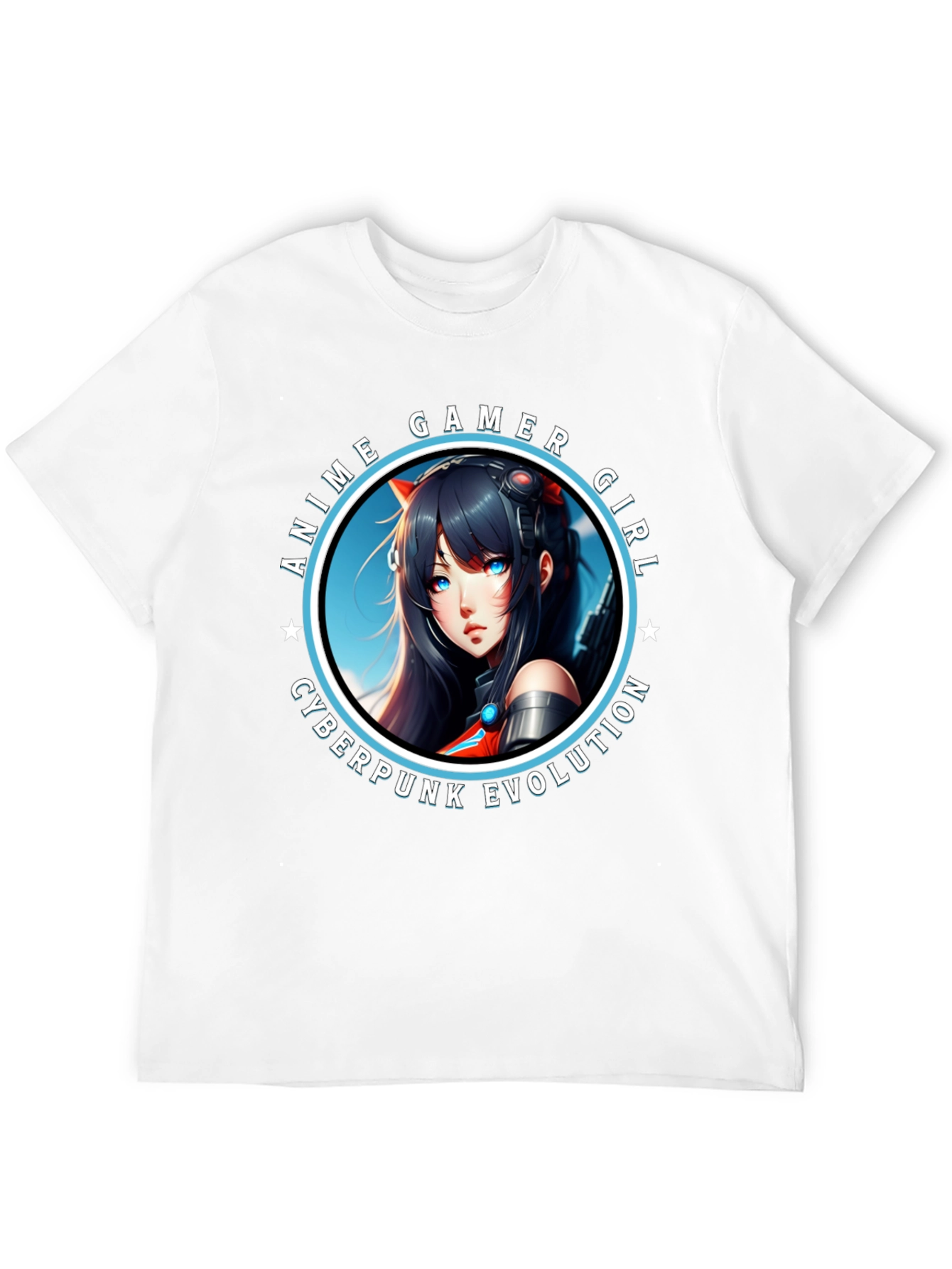 Anime Gamer Girl Cyberpunk Evolution Graphic T-Shirt