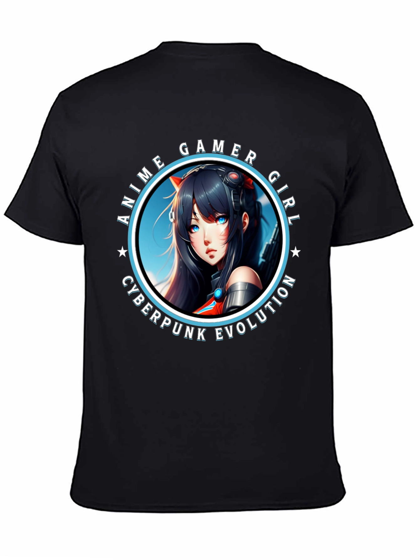 Anime Gamer Girl Cyberpunk Evolution Graphic T-Shirt