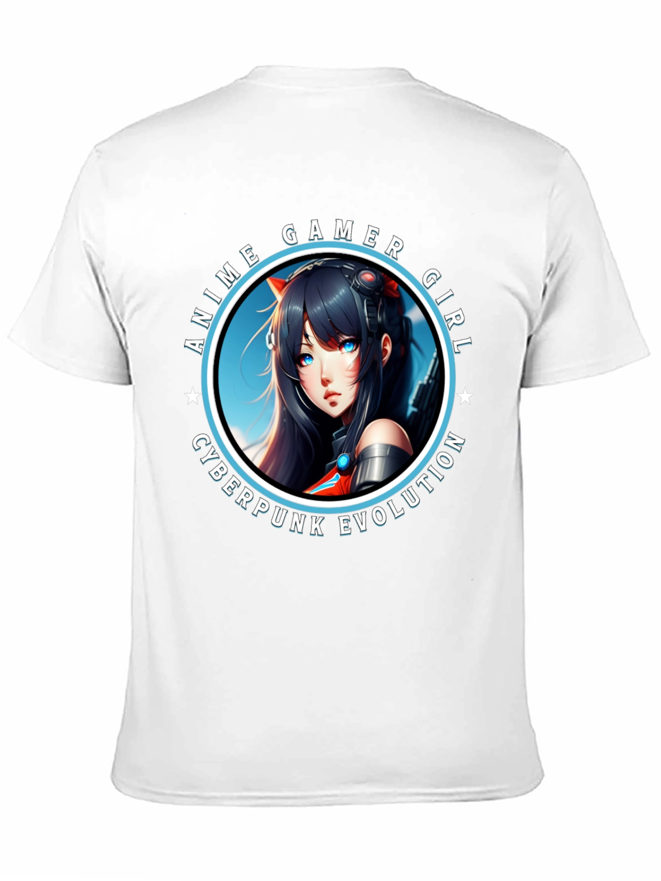 Anime Gamer Girl Cyberpunk Evolution Graphic T-Shirt