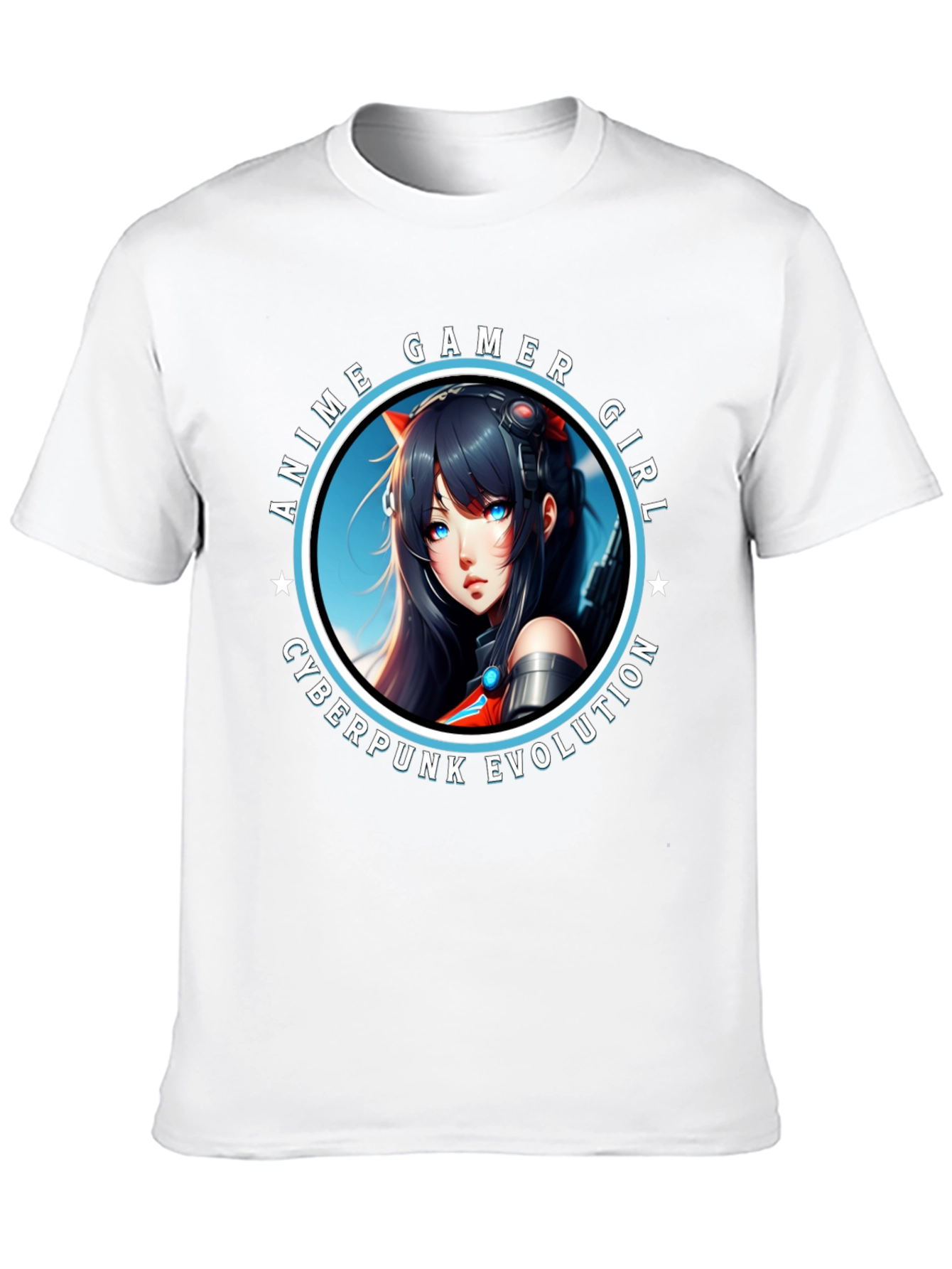 Anime Gamer Girl Cyberpunk Evolution Graphic T-Shirt