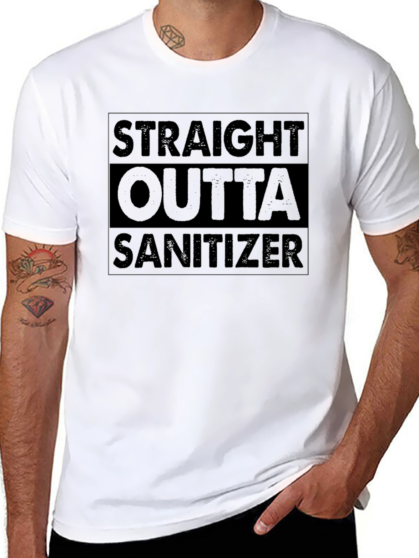 Straight Outta Sanitizer Funny Graphic Tee
