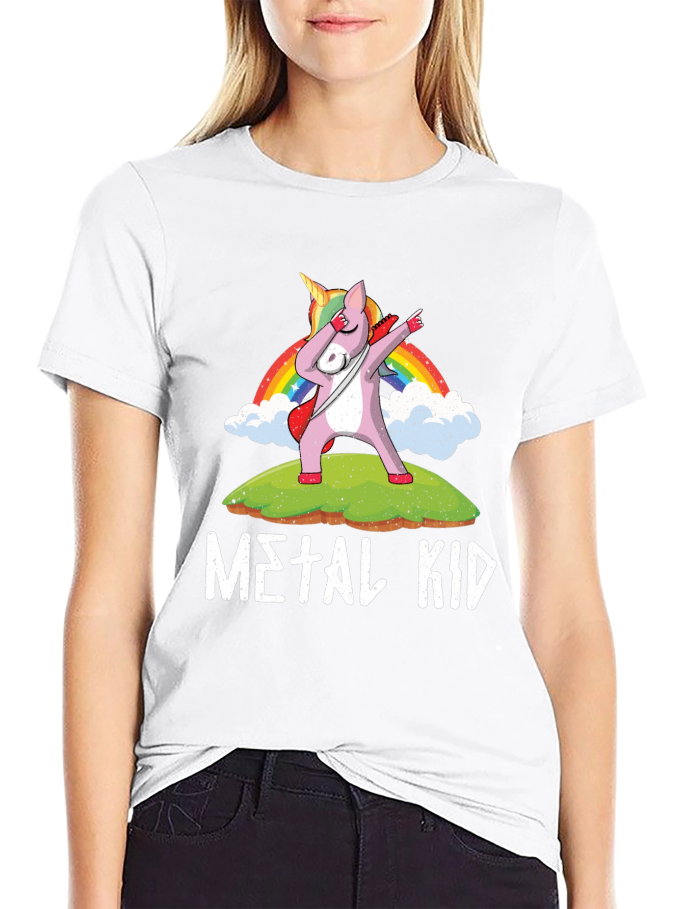 Metal Kid Unicorn Dabbing T-Shirt