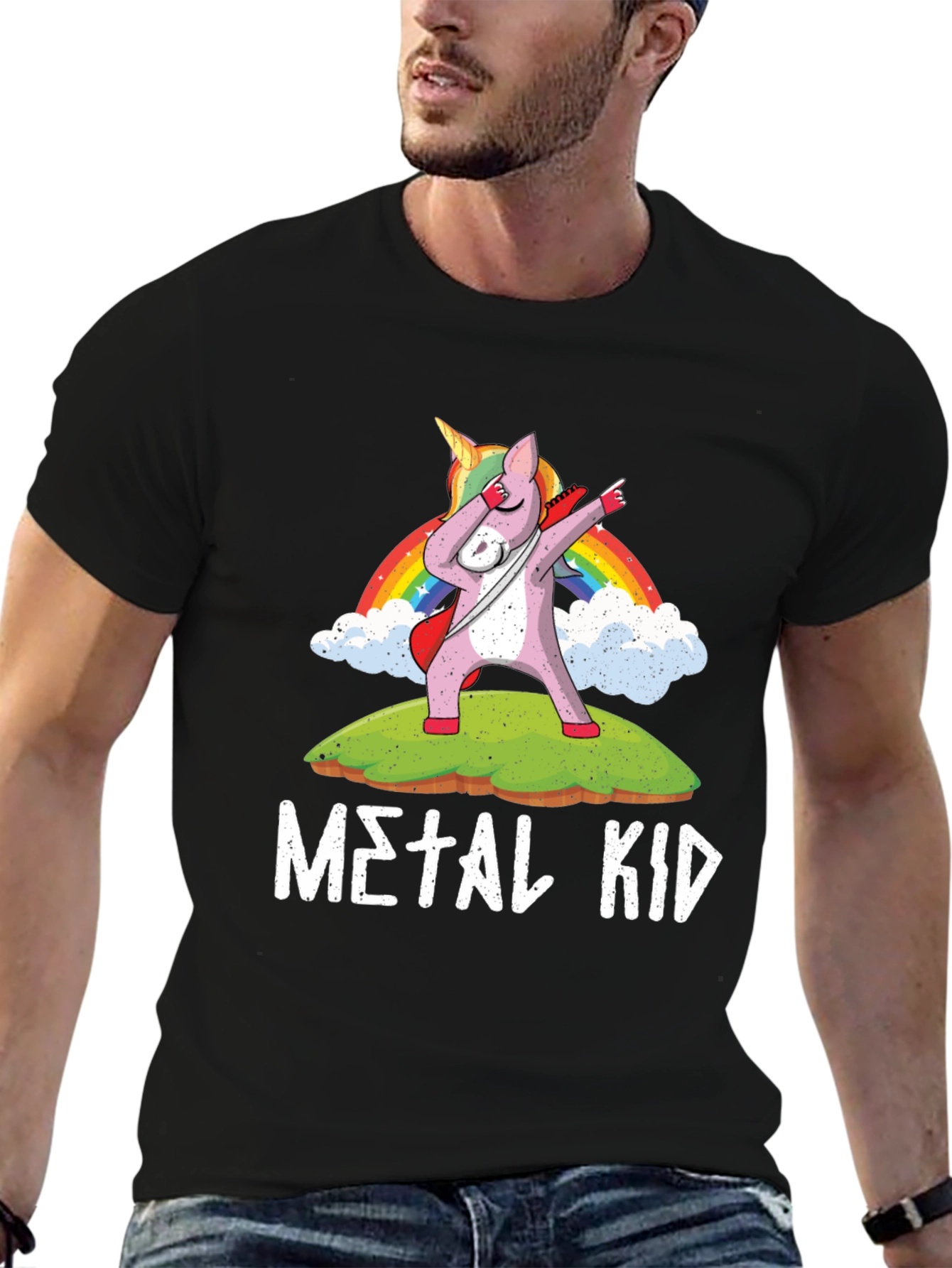 Metal Kid Unicorn Dabbing T-Shirt