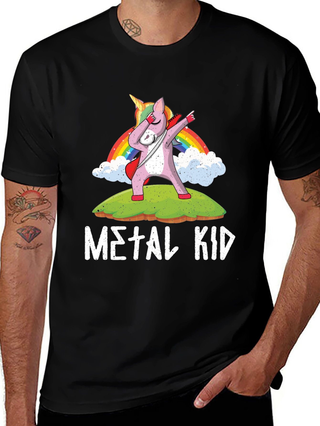 Metal Kid Unicorn Dabbing T-Shirt