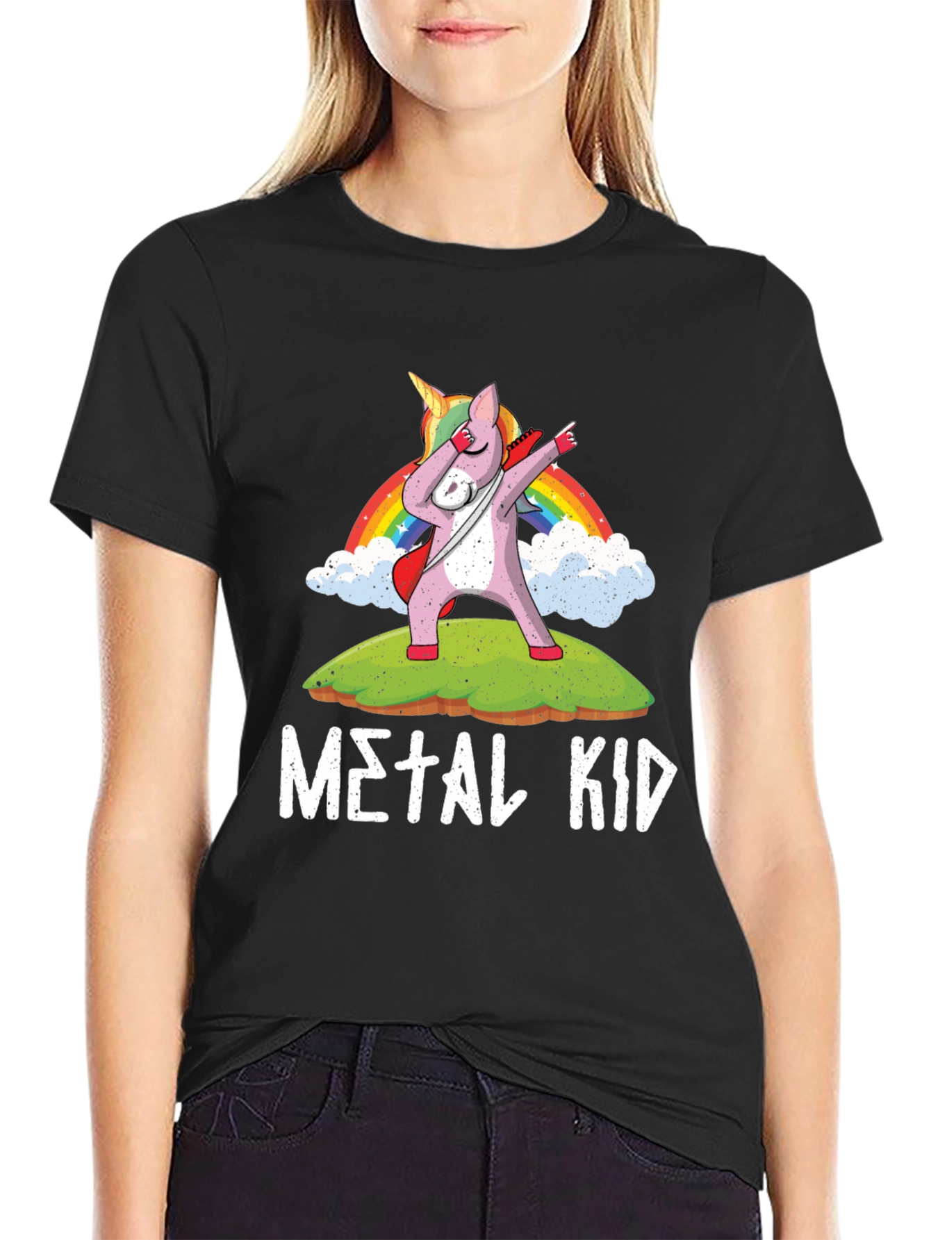 Metal Kid Unicorn Dabbing T-Shirt