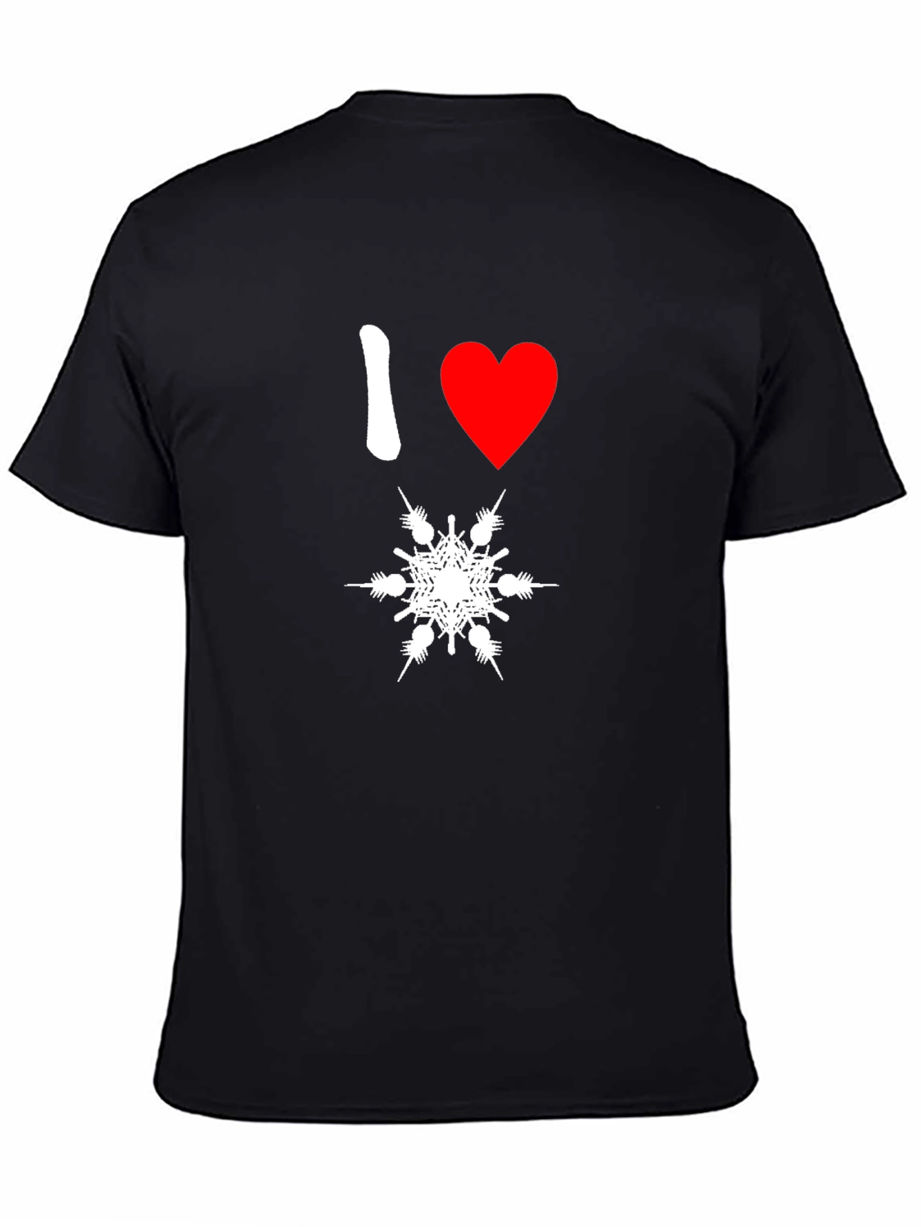I Love Winter Snowflake Graphic Tee - Black