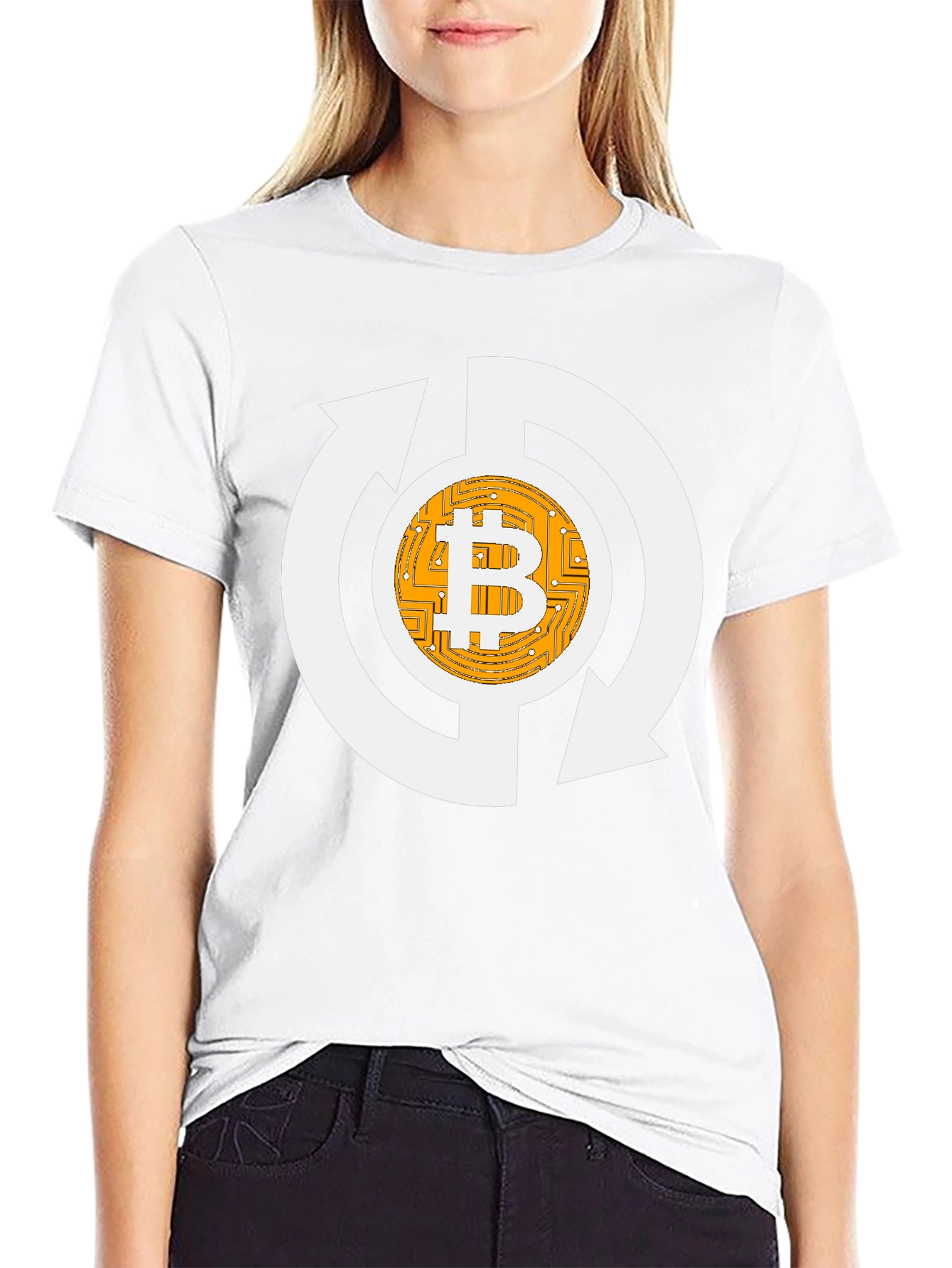 Bitcoin Recycle Graphic Tee - Crypto Enthusiast Shirt