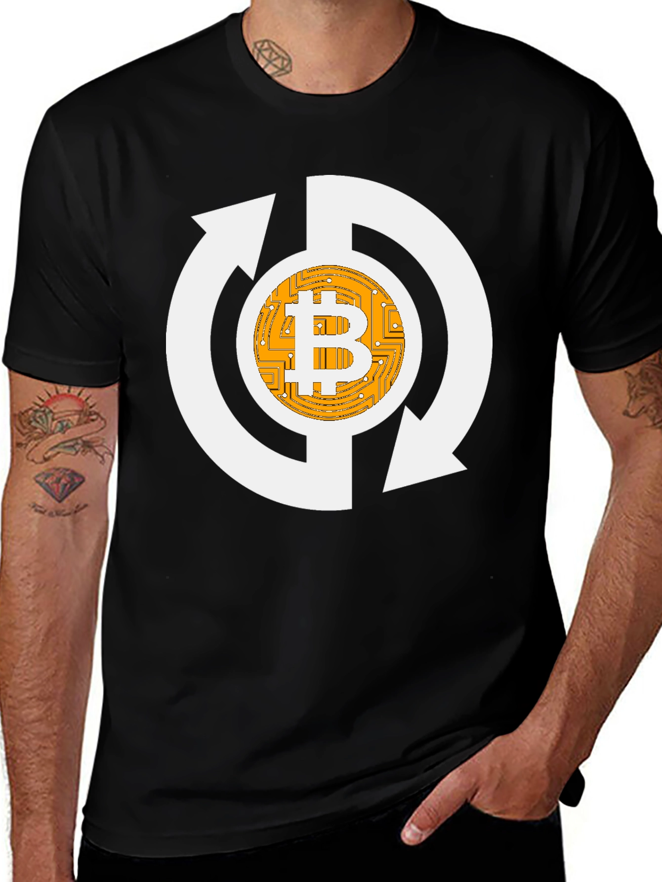 Bitcoin Recycle Graphic Tee - Crypto Enthusiast Shirt