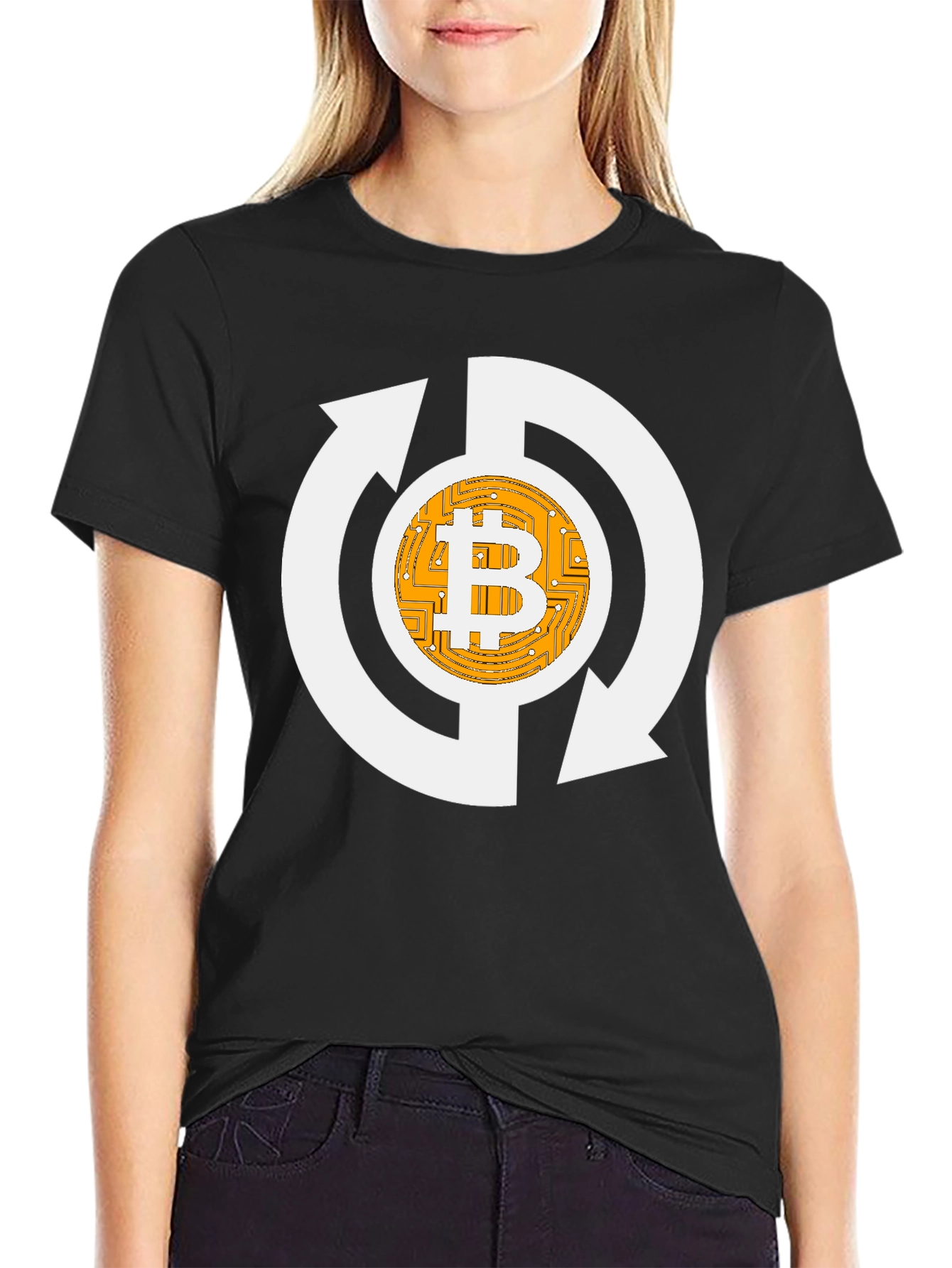 Bitcoin Recycle Graphic Tee - Crypto Enthusiast Shirt