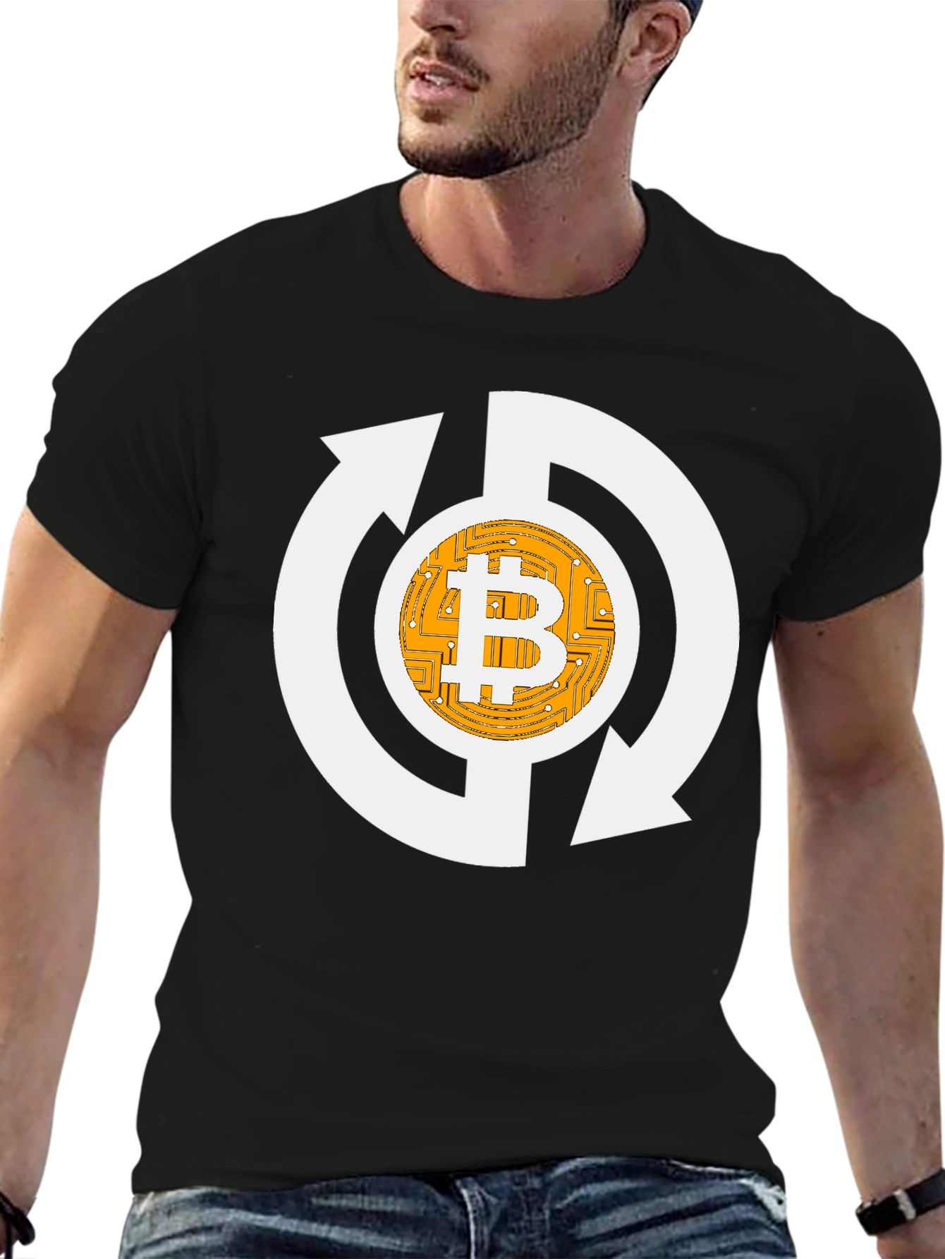 Bitcoin Recycle Graphic Tee - Crypto Enthusiast Shirt