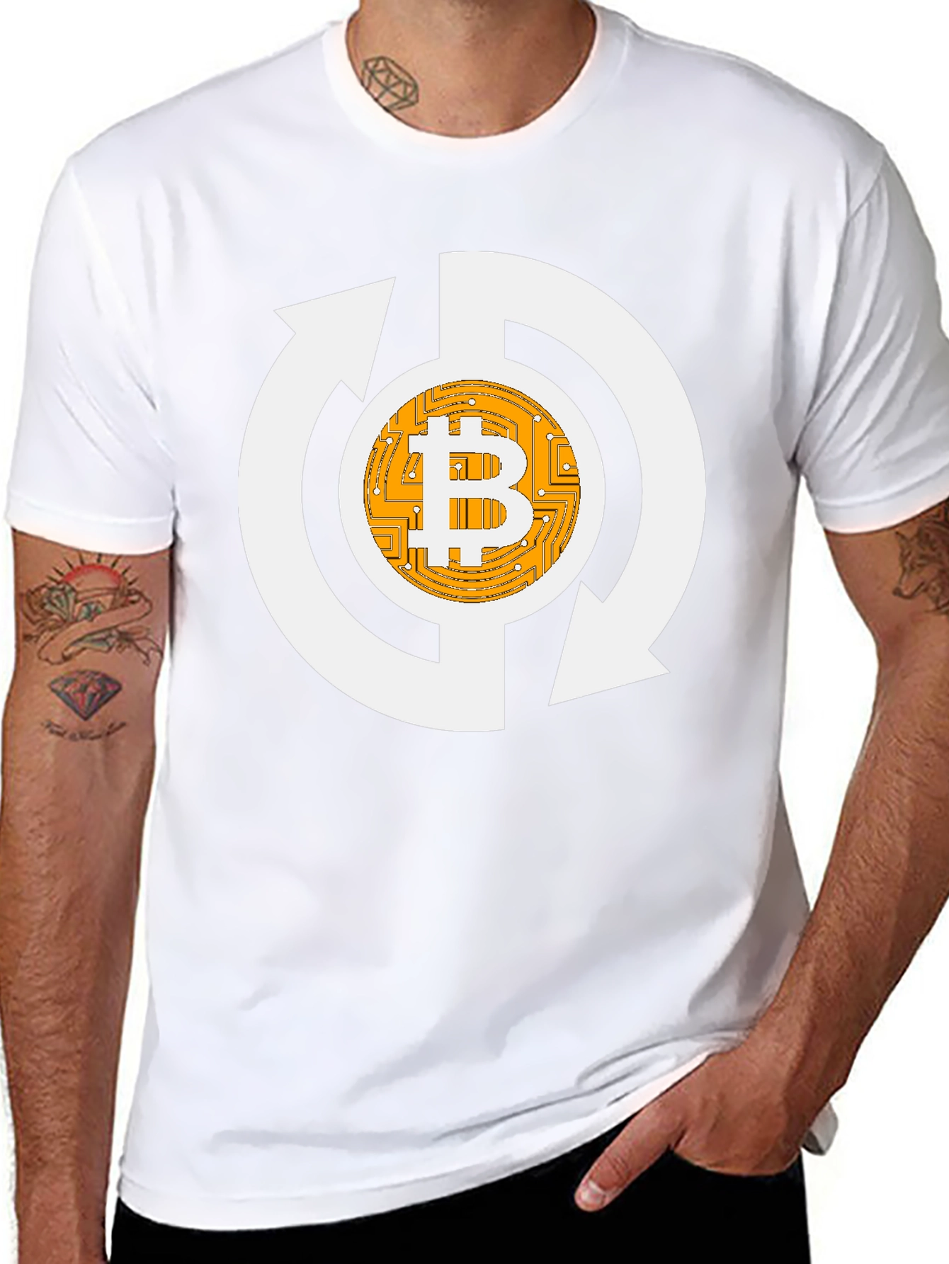 Bitcoin Recycle Graphic Tee - Crypto Enthusiast Shirt