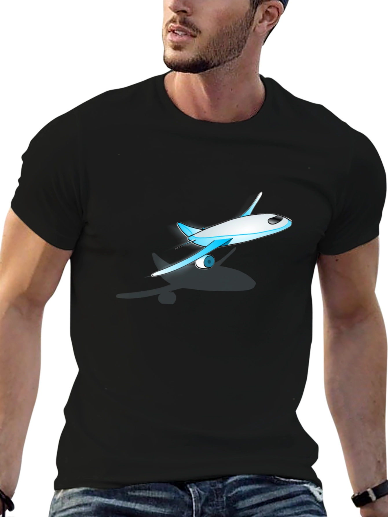 Airplane Graphic Black T-Shirt