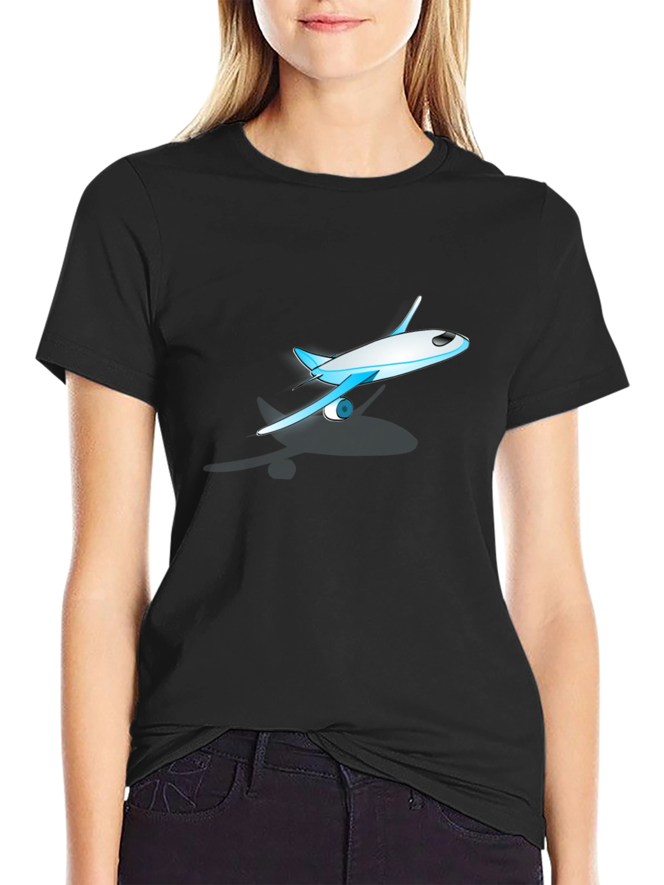 Airplane Graphic Black T-Shirt