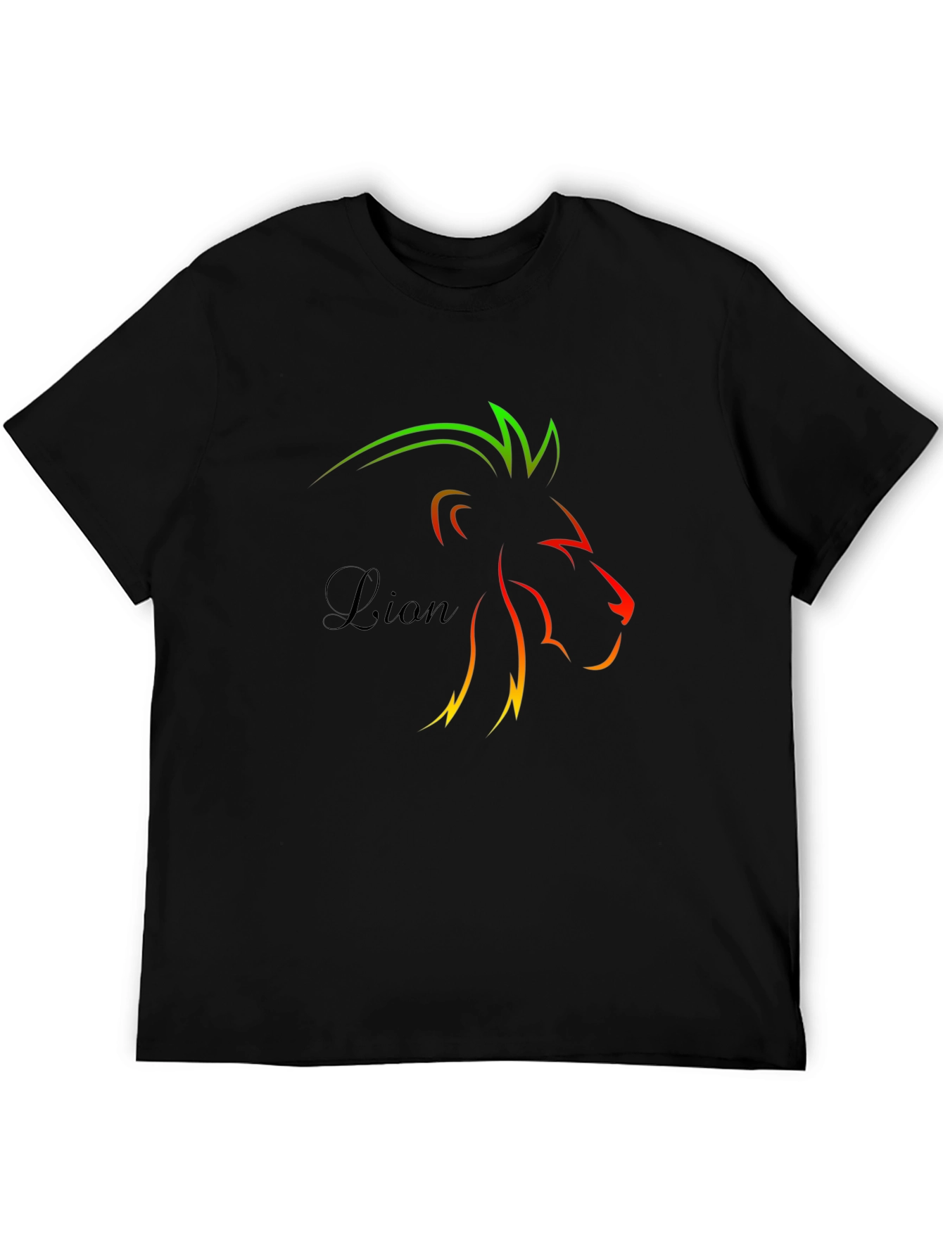Lion Graphic Black Tee - Stylish Mens T-Shirt