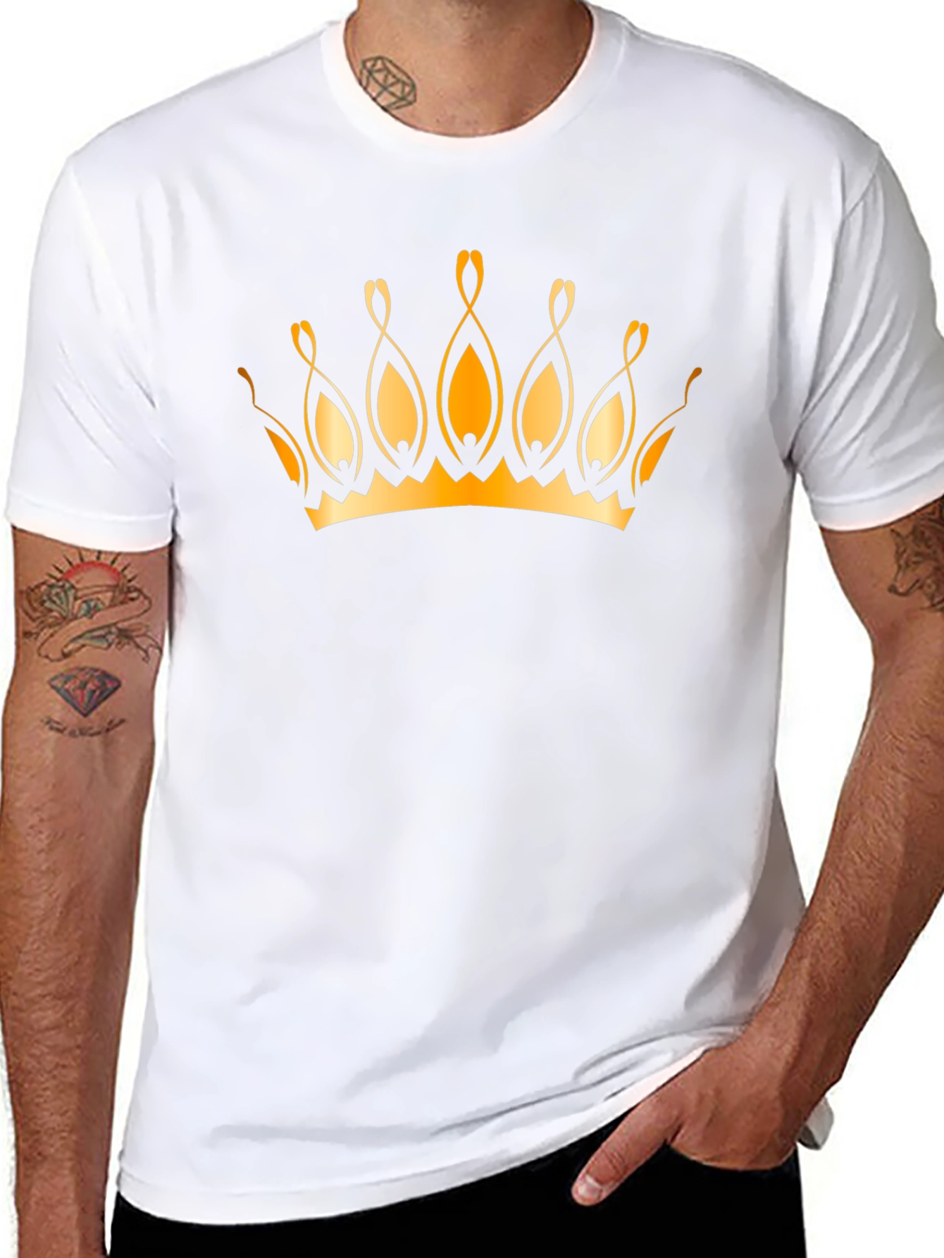 Golden Crown Graphic Black T-Shirt