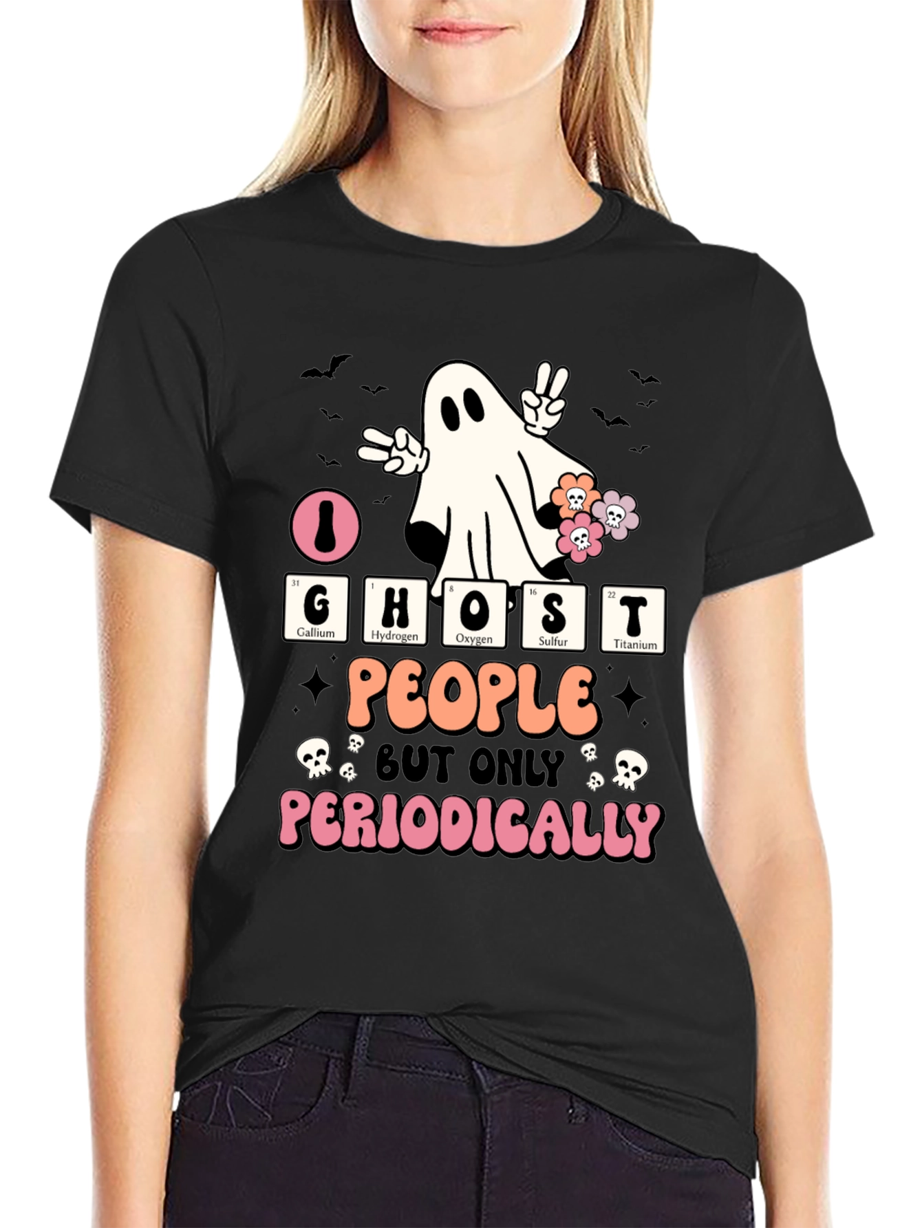 Ghost Periodic Table Halloween Graphic Tee