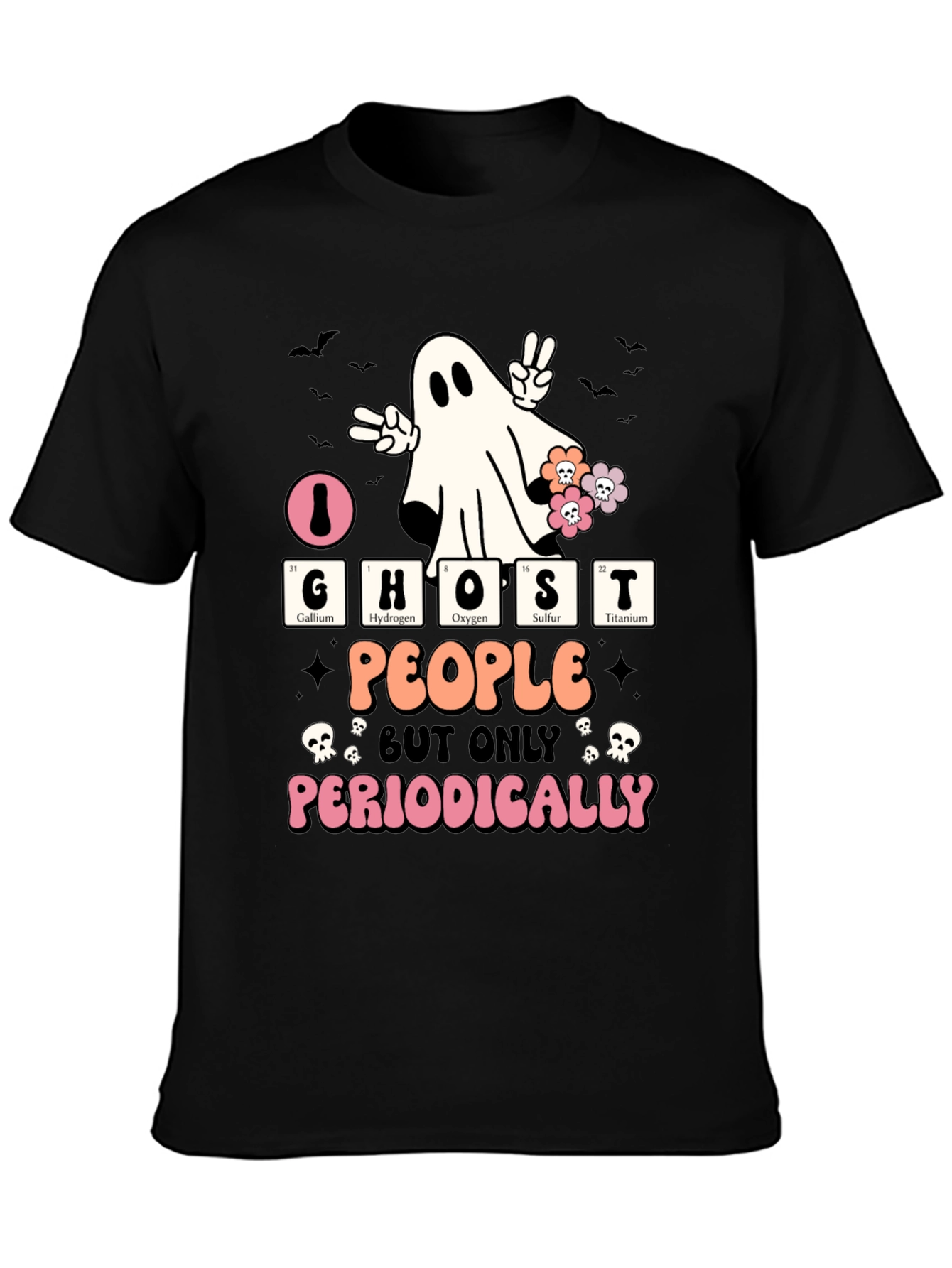 Ghost Periodic Table Halloween Graphic Tee
