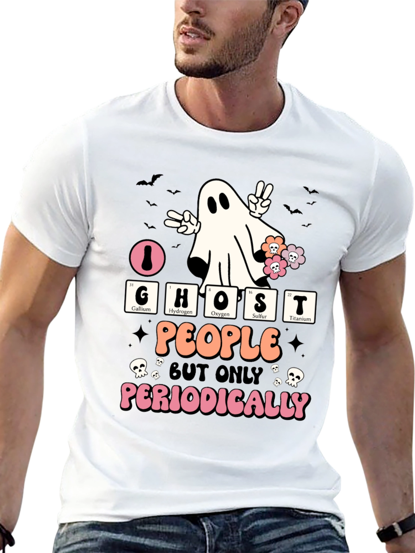 Ghost Periodic Table Halloween Graphic Tee