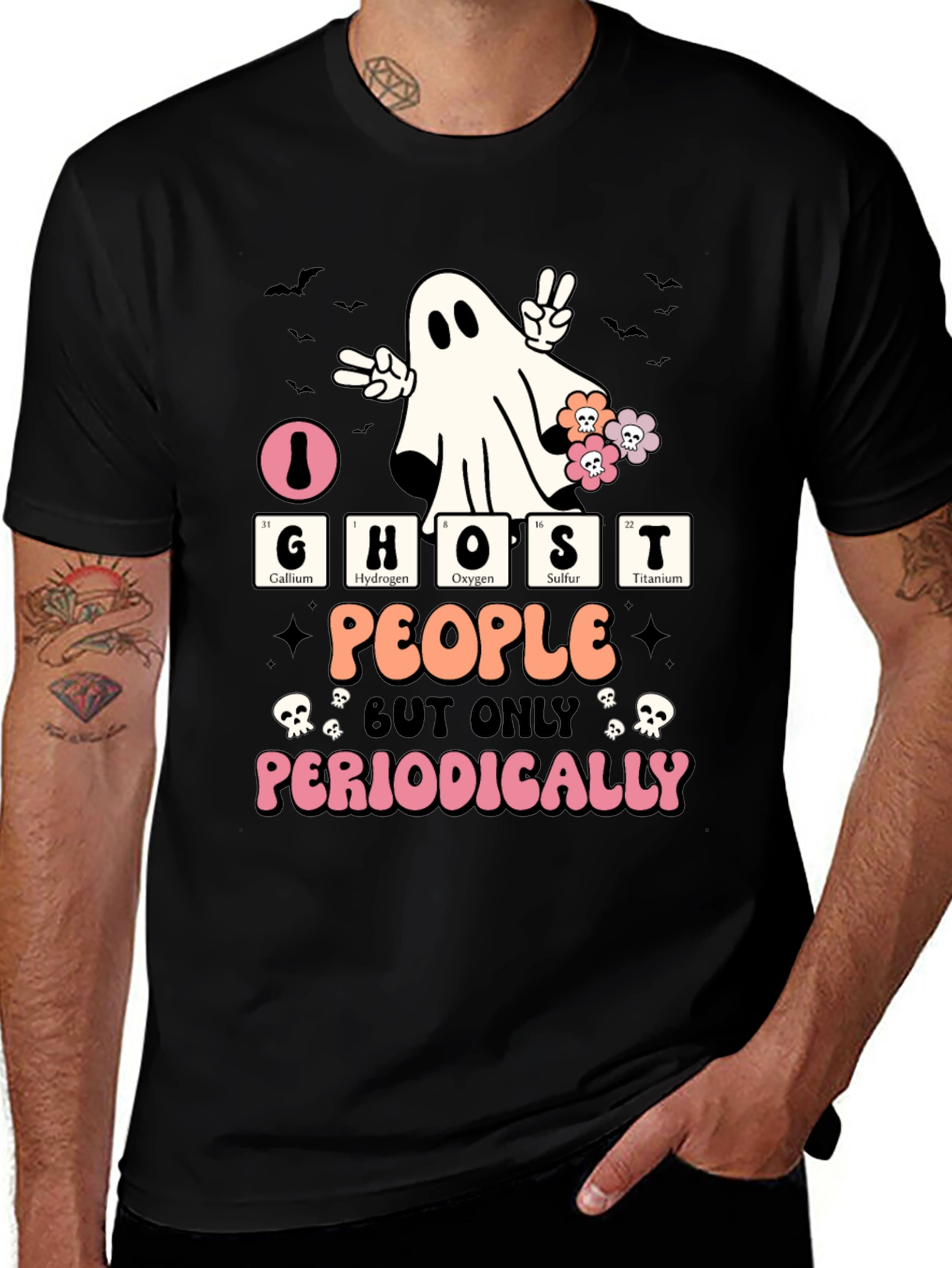 Ghost Periodic Table Halloween Graphic Tee