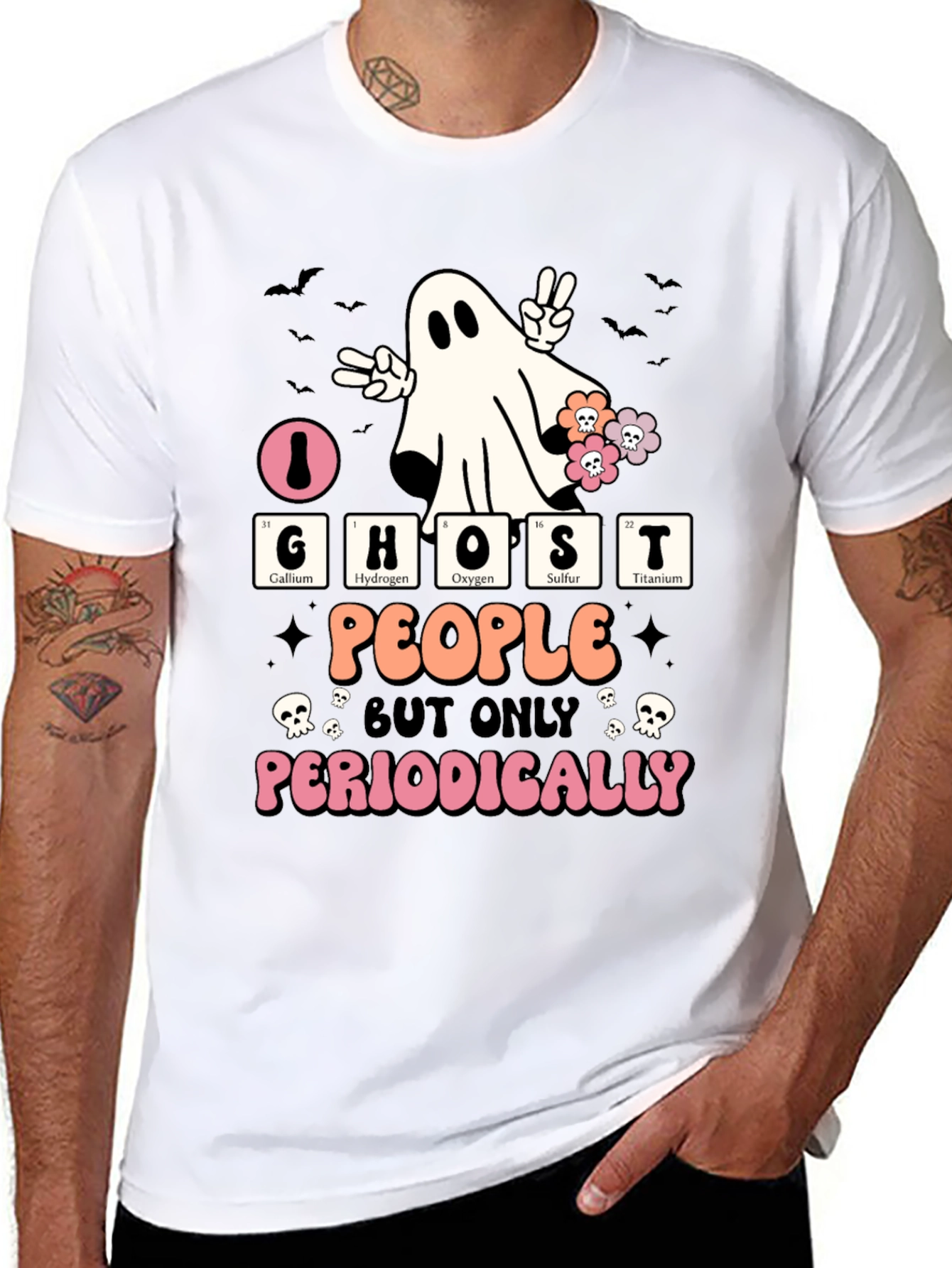 Ghost Periodic Table Halloween Graphic Tee