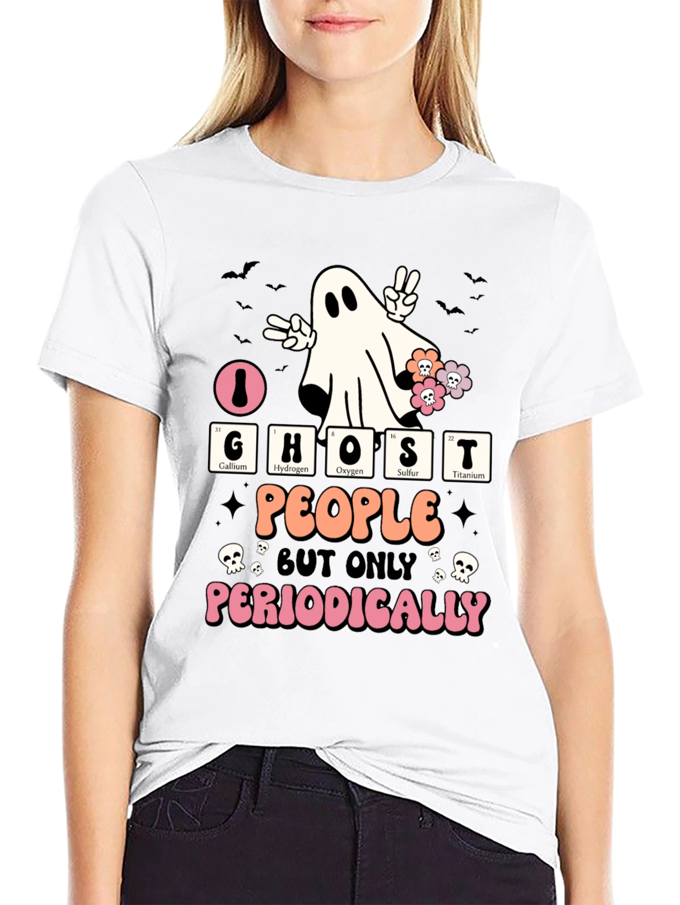 Ghost Periodic Table Halloween Graphic Tee