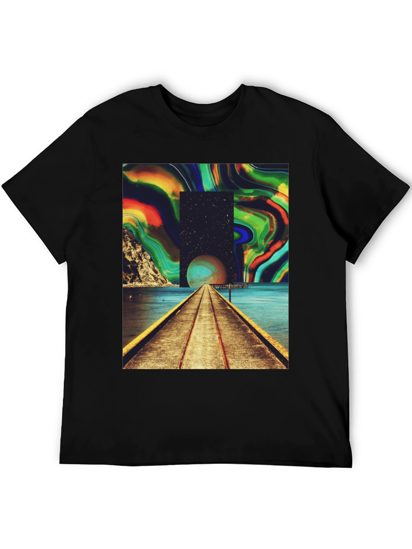 Surreal Pathway Graphic Tee - Unisex Black T-Shirt