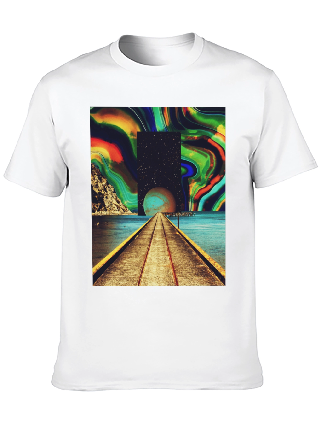 Surreal Pathway Graphic Tee - Unisex Black T-Shirt